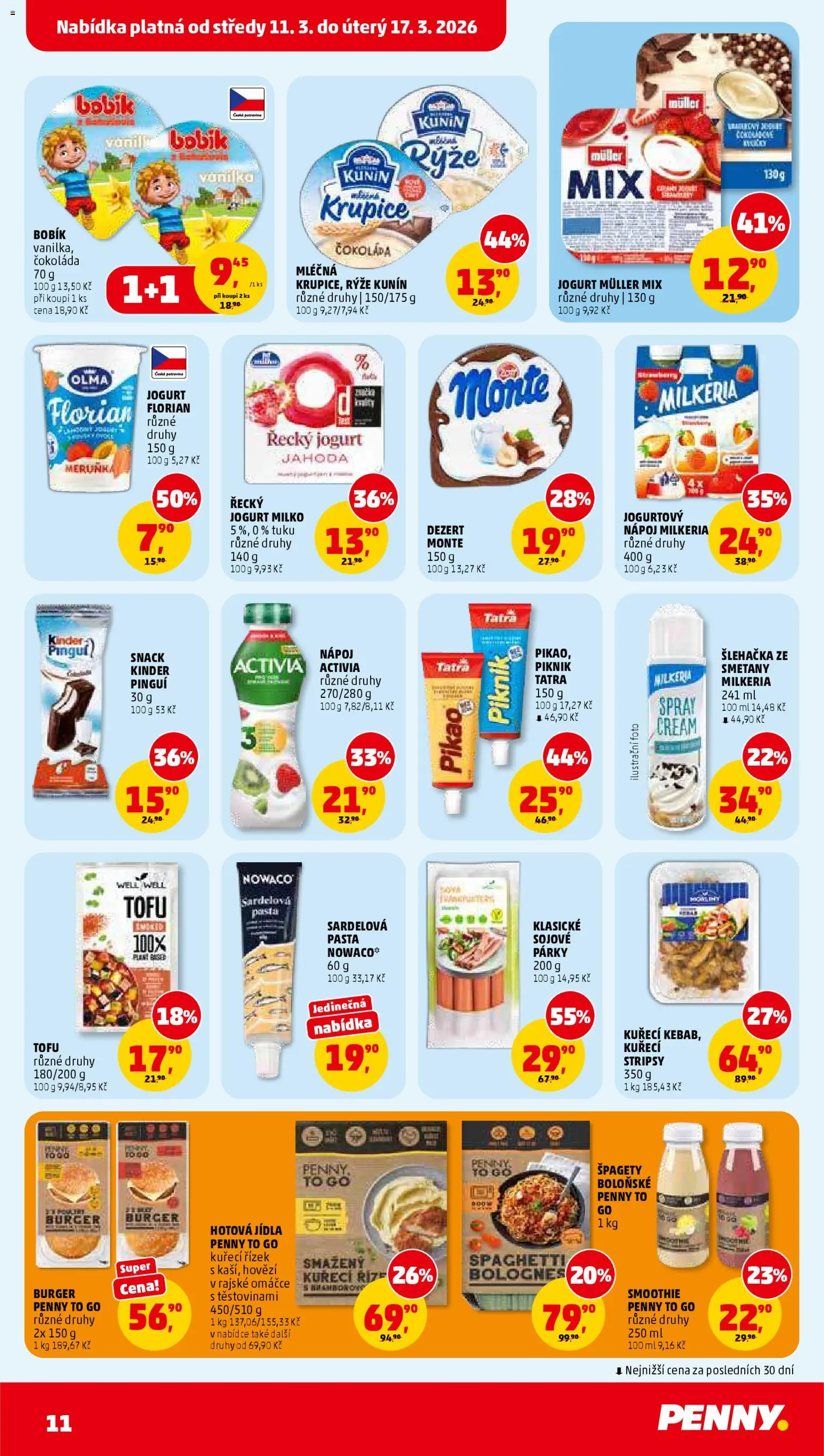 Penny Market leták od 11.03.2026 | Strana: 11 | Produkty: Čokoláda, Čokoláda 70, Jogurt Müller Mix, Tofu