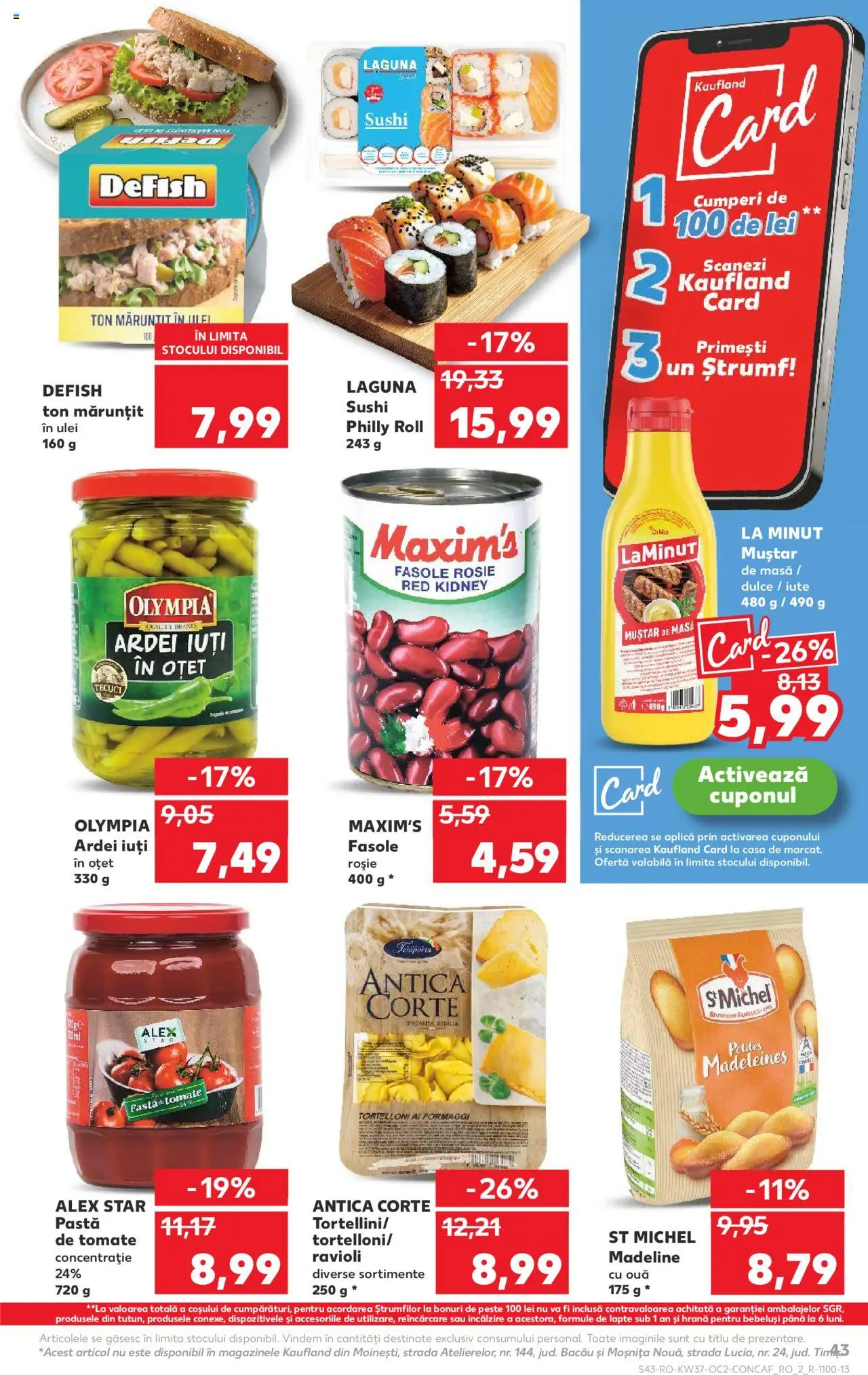 Kaufland RO akciós ujság - amely érvényes a következő dátumtól: 10.09.2025 | Oldal: 43 | Termékek: Sushi, Mustár