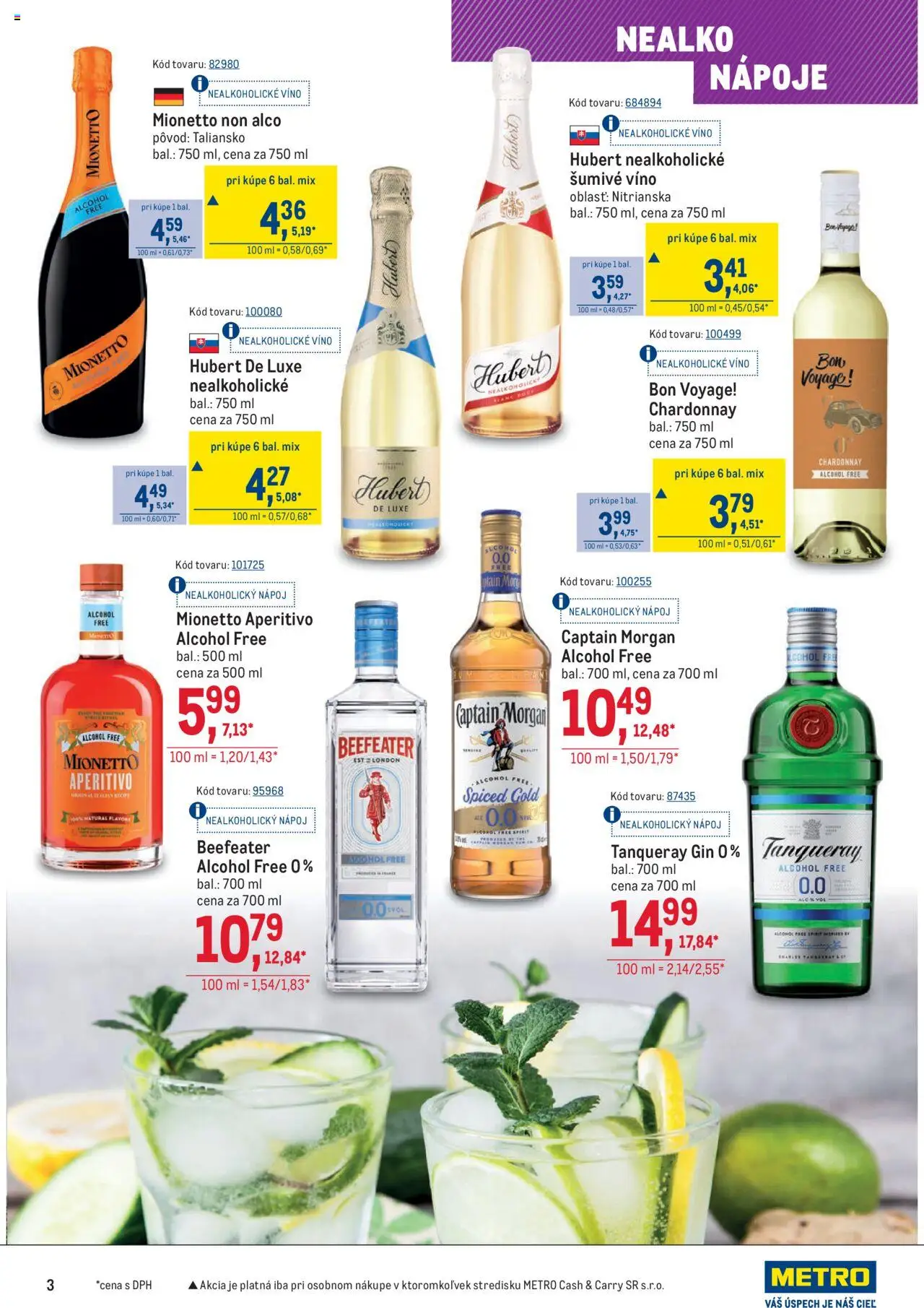 Metro Maloobchod │ platný od 30.07.2025 | Strana: 3 | Produkty: Beefeater, Captain Morgan, Gin, Šumivé víno
