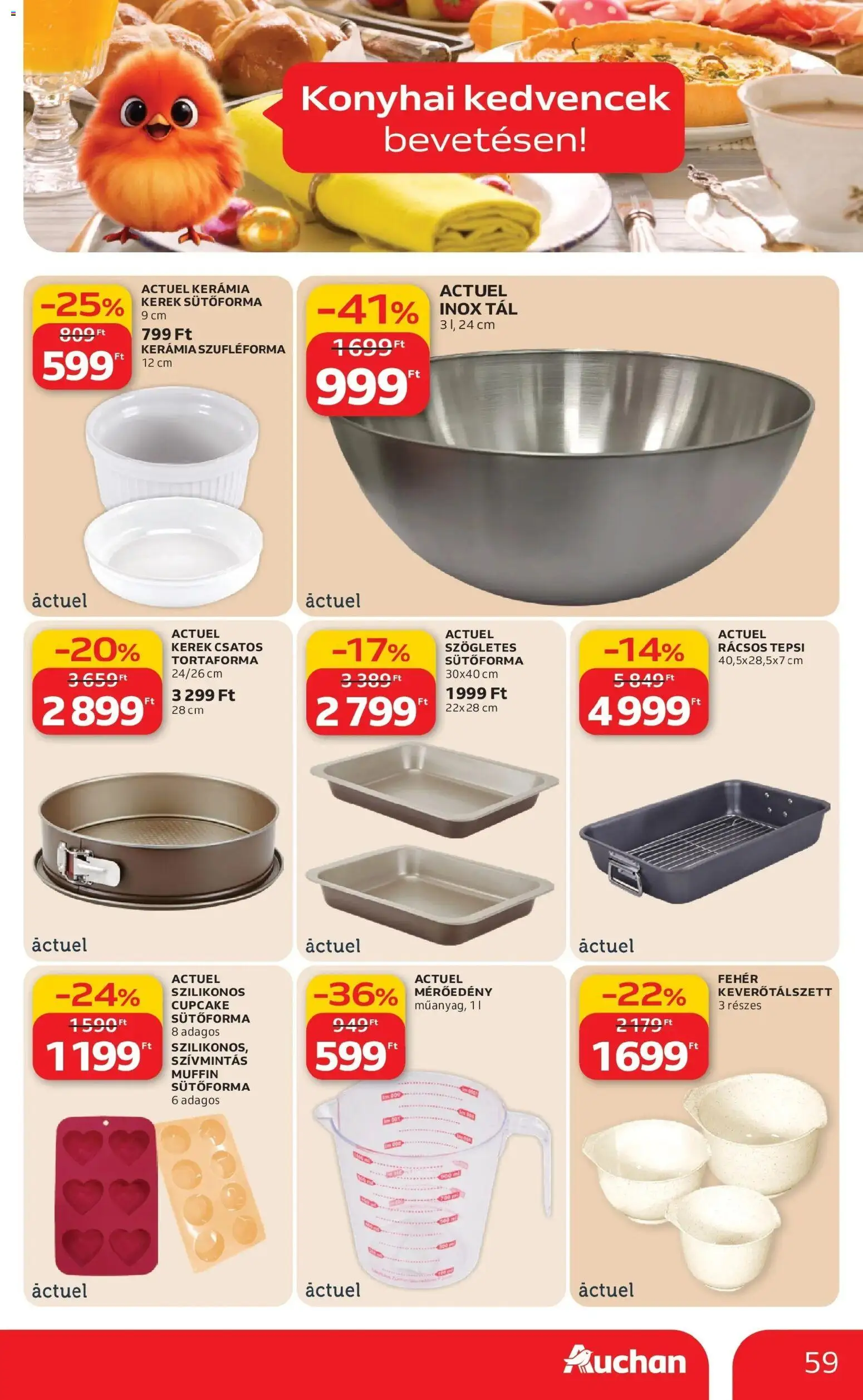Auchan akciós ujság - amely érvényes a következő dátumtól: 12.03.2026 | Oldal: 59 | Termékek: Sütőforma, Tortaforma, Muffin