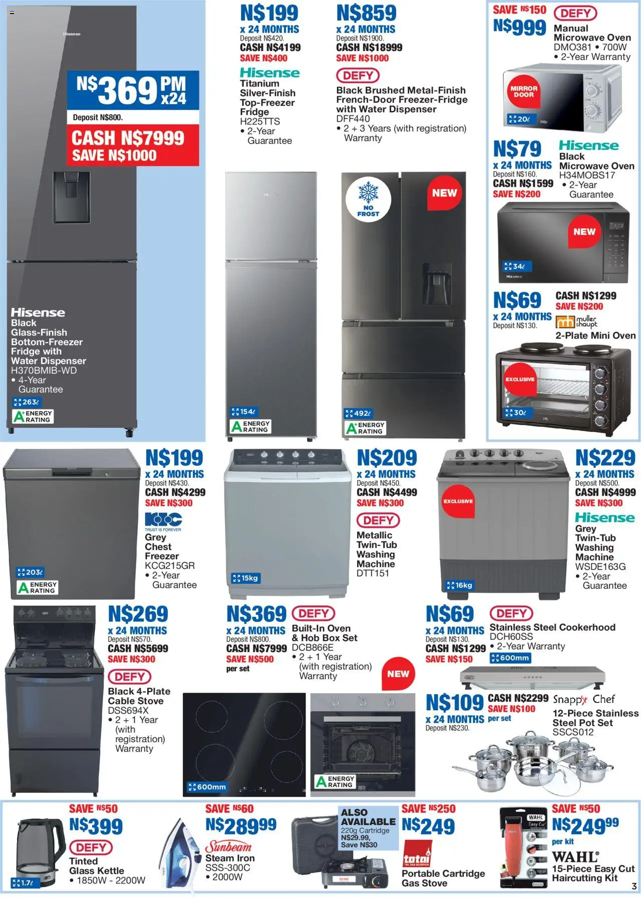 OK Furniture - Namibia Lowest Prices Specials │ valid from 20.08.2025 | Page: 3 | Products: Iron, Box, Mirror, Gas stove