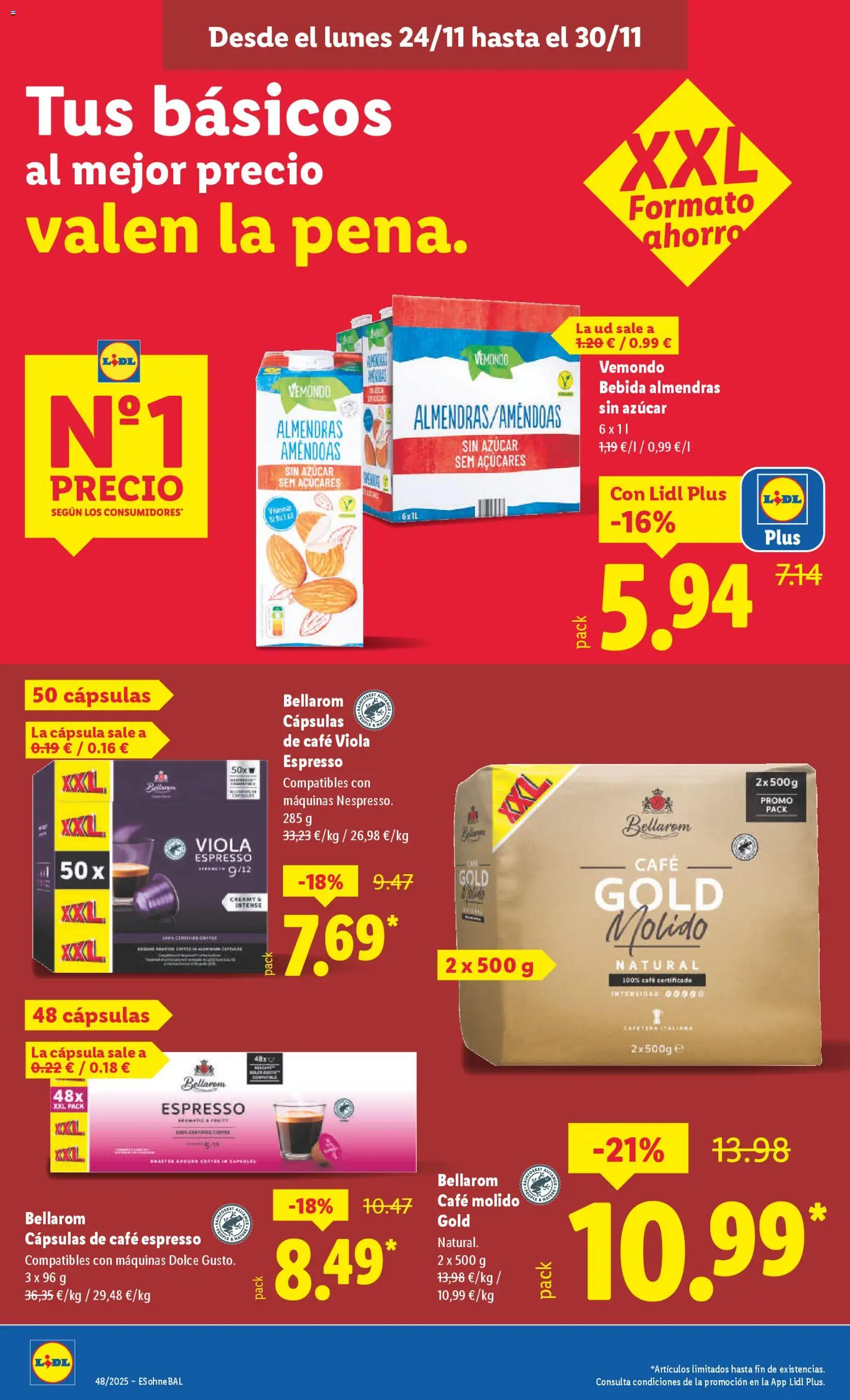 Lidl folleto │ válido desde el 24.11.2025 | Página: 10 | Productos: Café, Café molido, Bebida de almendras, Cafetera