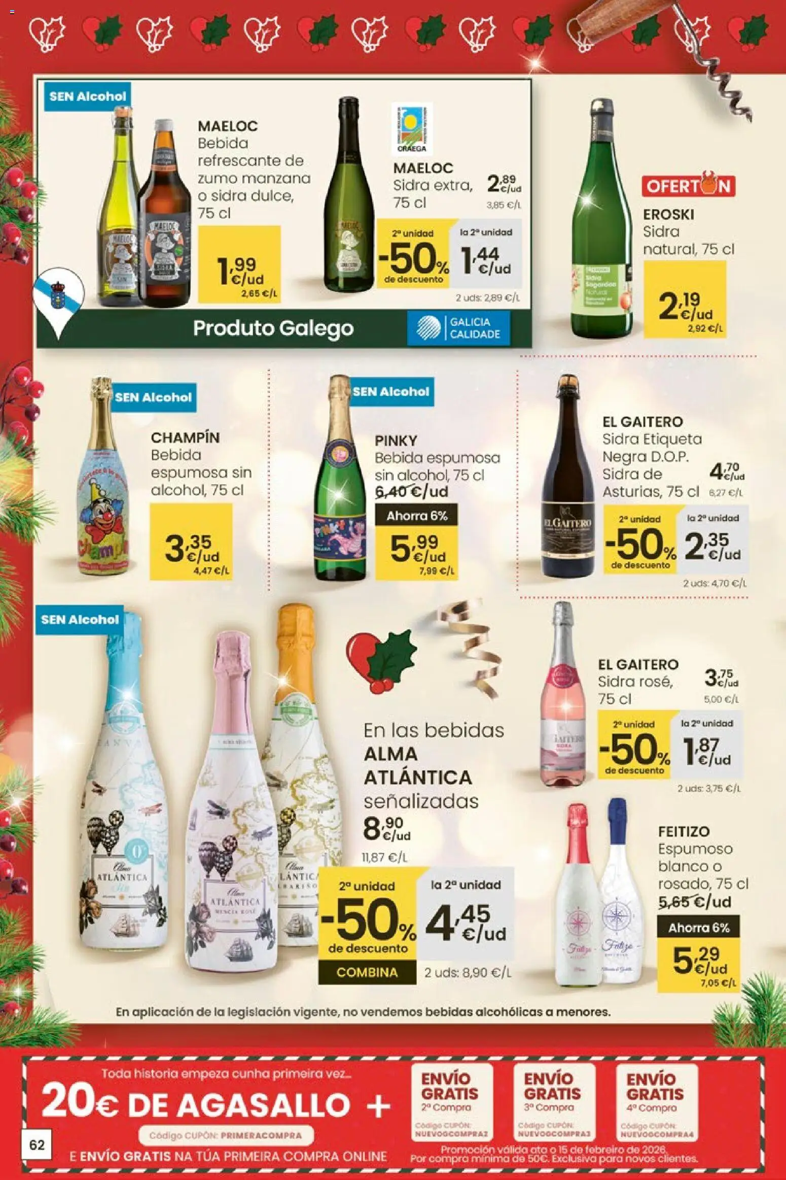 Eroski - Nadal  │ válido desde el 18.12.2025 | Página: 62 | Productos: Ροζ πιπέρι, Manzana