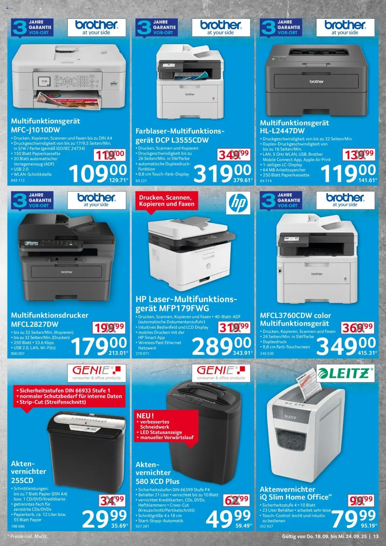 Selgros  Non Food – gültig ab 18.09.2025 | Seite: 13 | Produkte: HP, USB, Aktenvernichter, Apple
