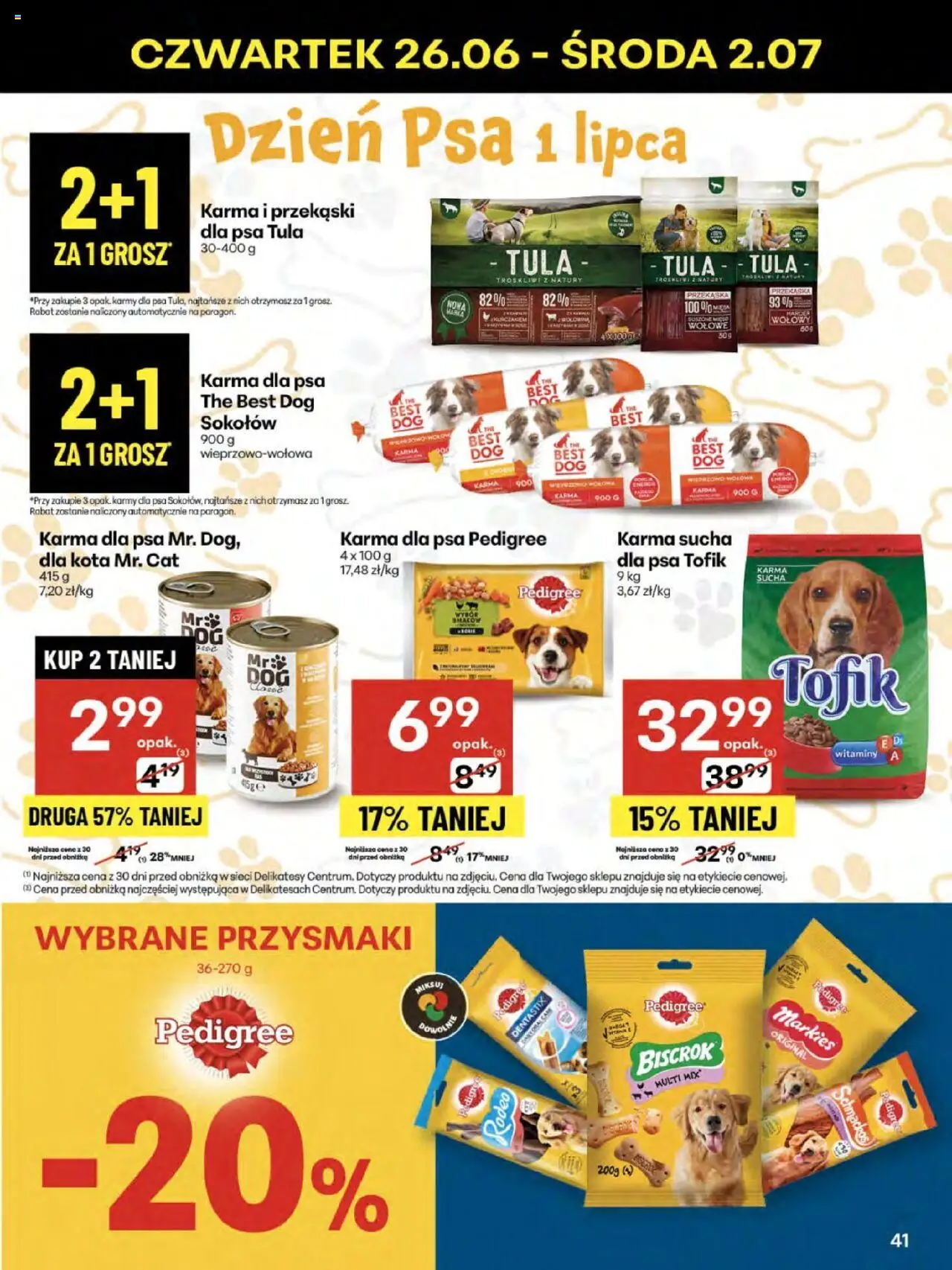 Delikatesy Centrum Gazetka - Sklepy Własne od 26.06.2025 | Strona: 41 | Produkty: Delikatesy, Pedigree, Karma dla psa pedigree, Karma dla psa