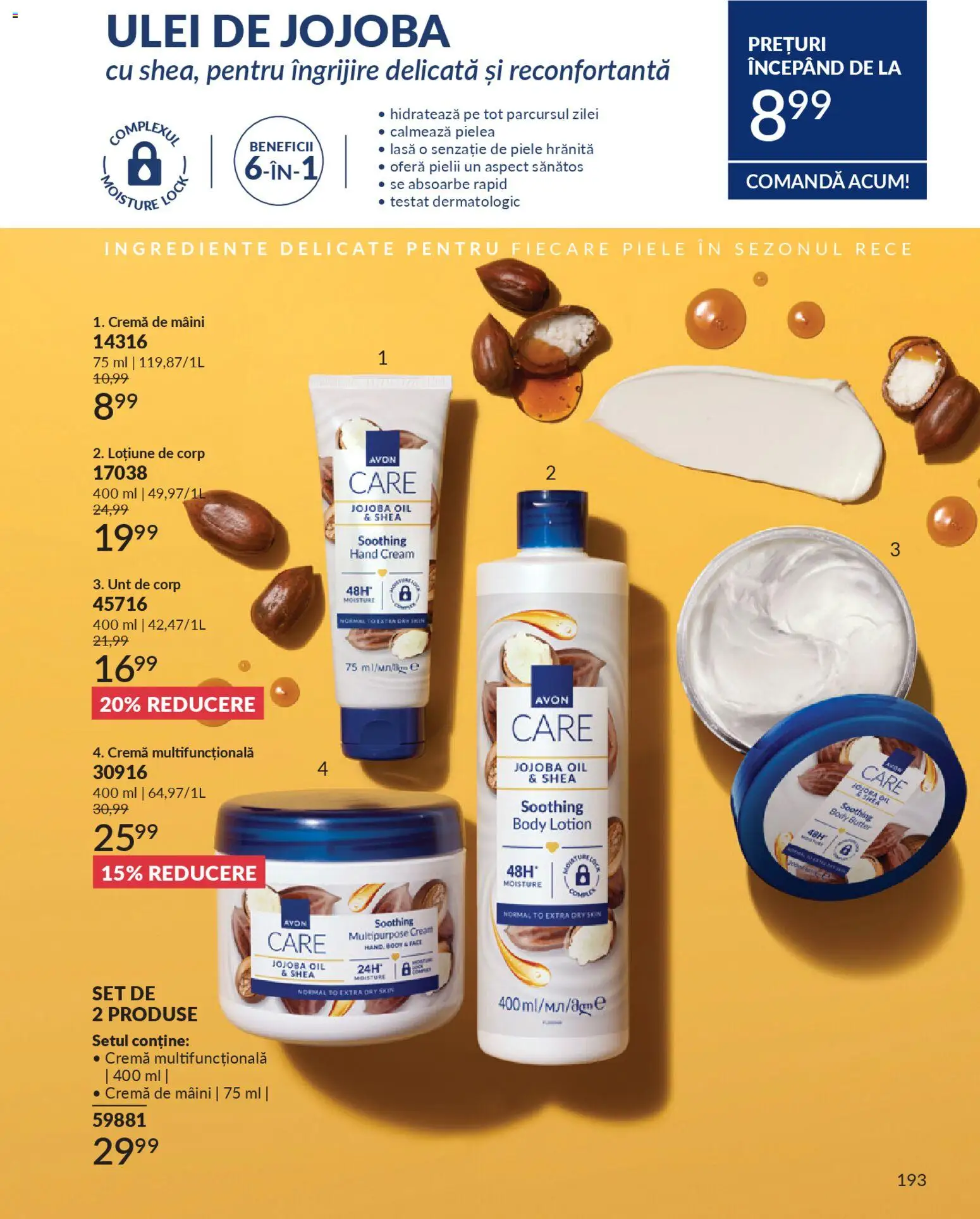Noul catalog Avon – valabil de la 01.01.2026 | Pagină: 195 | Produse: Unt de corp, Body, Ulei, Cremă de mâini