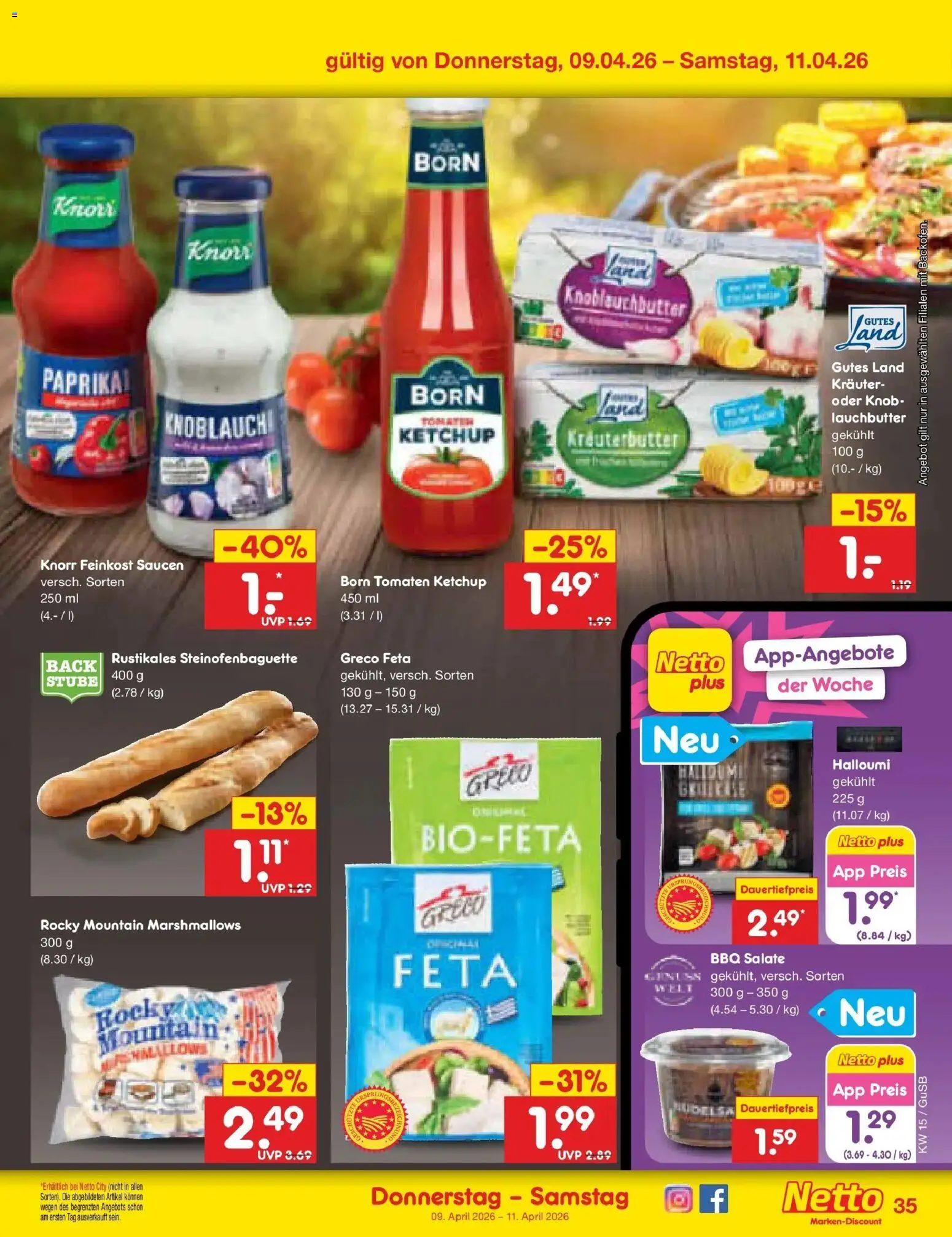 Netto Marken-Discount Prospekt Machern	 – gültig ab 07.04.2026 | Seite: 51 | Produkte: Feta, Kräuterbutter, Tomaten, Knorr