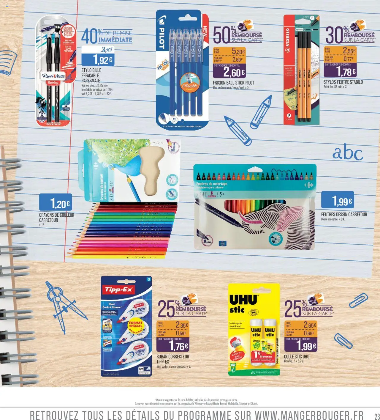  | Page: 23 | Produits: Correcteur, Crayons de couleur, Stylo, Colle
