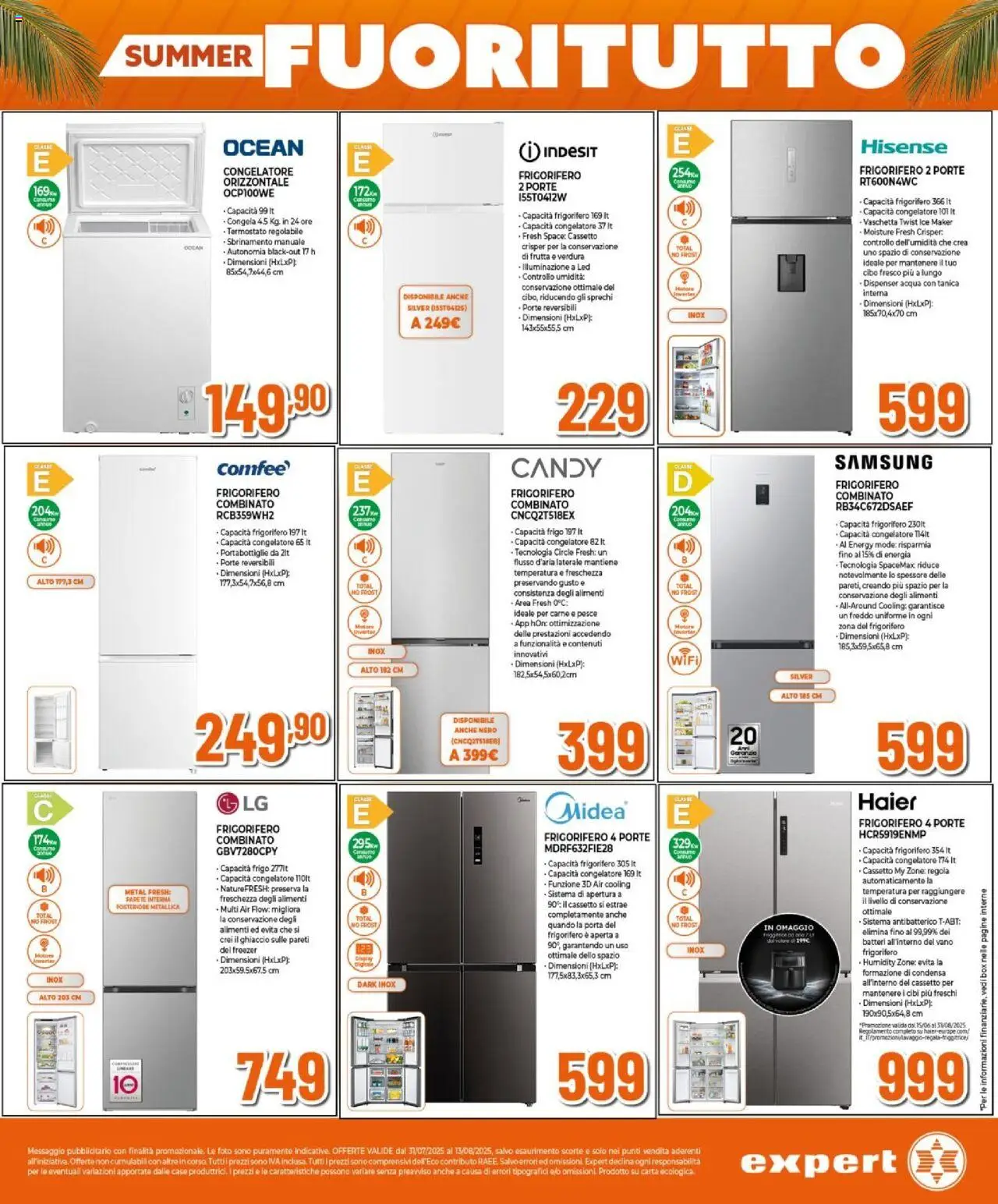 Volantino Expert del 31.07.2025 | Pagina: 3 | Prodotti: Freezer, Tanica, Frigorifero, Congelatore