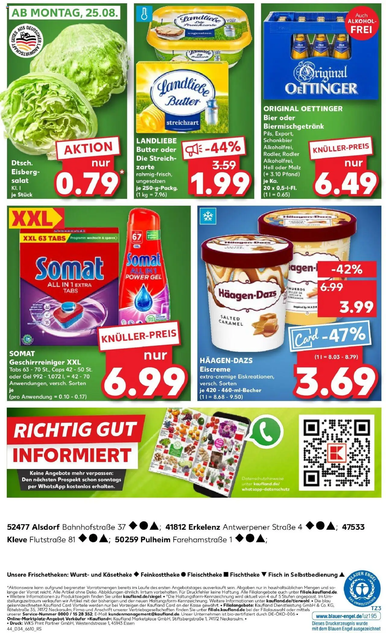Kaufland prospekt Pulheim	 - gültig ab dem 21.08.2025 | Seite: 44 | Produkte: Butter, Landliebe butter, Oettinger, Salat