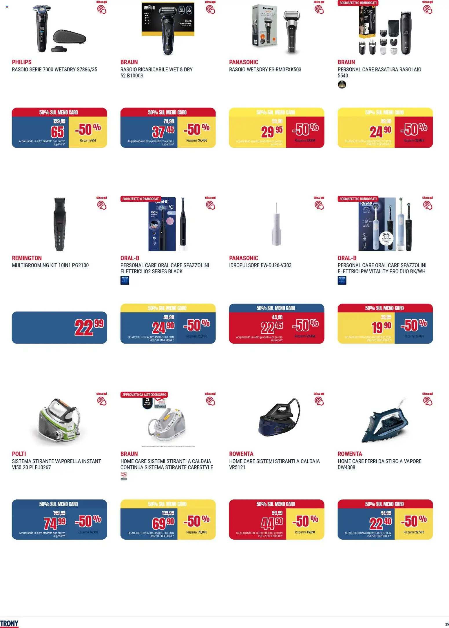 Volantino Trony del 28.04.2026 | Pagina: 25 | Prodotti: Rasoio, Caldaia