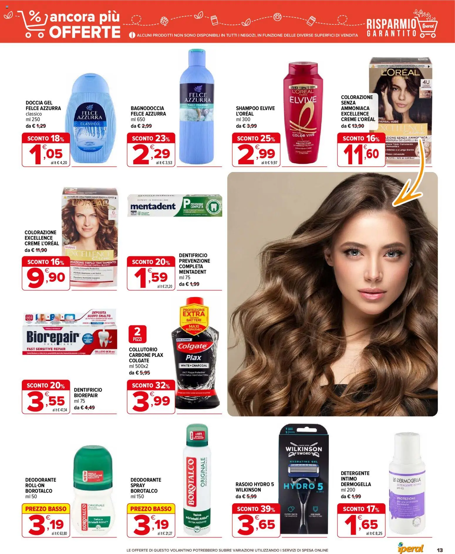 Volantino Iperal del 14.01.2026 | Pagina: 13 | Prodotti: Dentifricio, Collutorio, Detergente, Talco