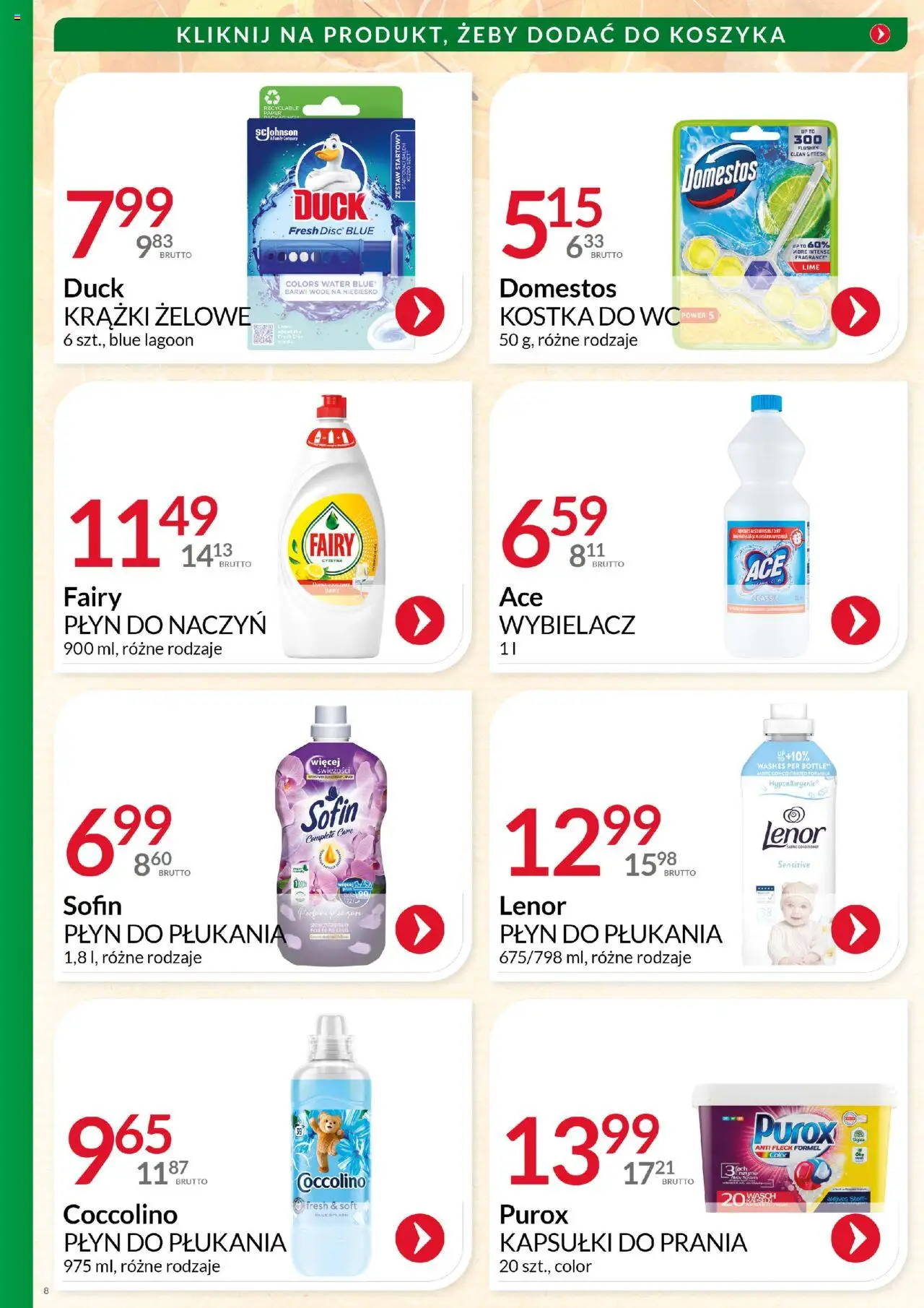 Eurocash Gazetka - Katalog Artykułów Chemicznych od 01.10.2025 | Strona: 8 | Produkty: Cytryna, Coccolino, Kapsułki do prania, Lenor płyn do płukania