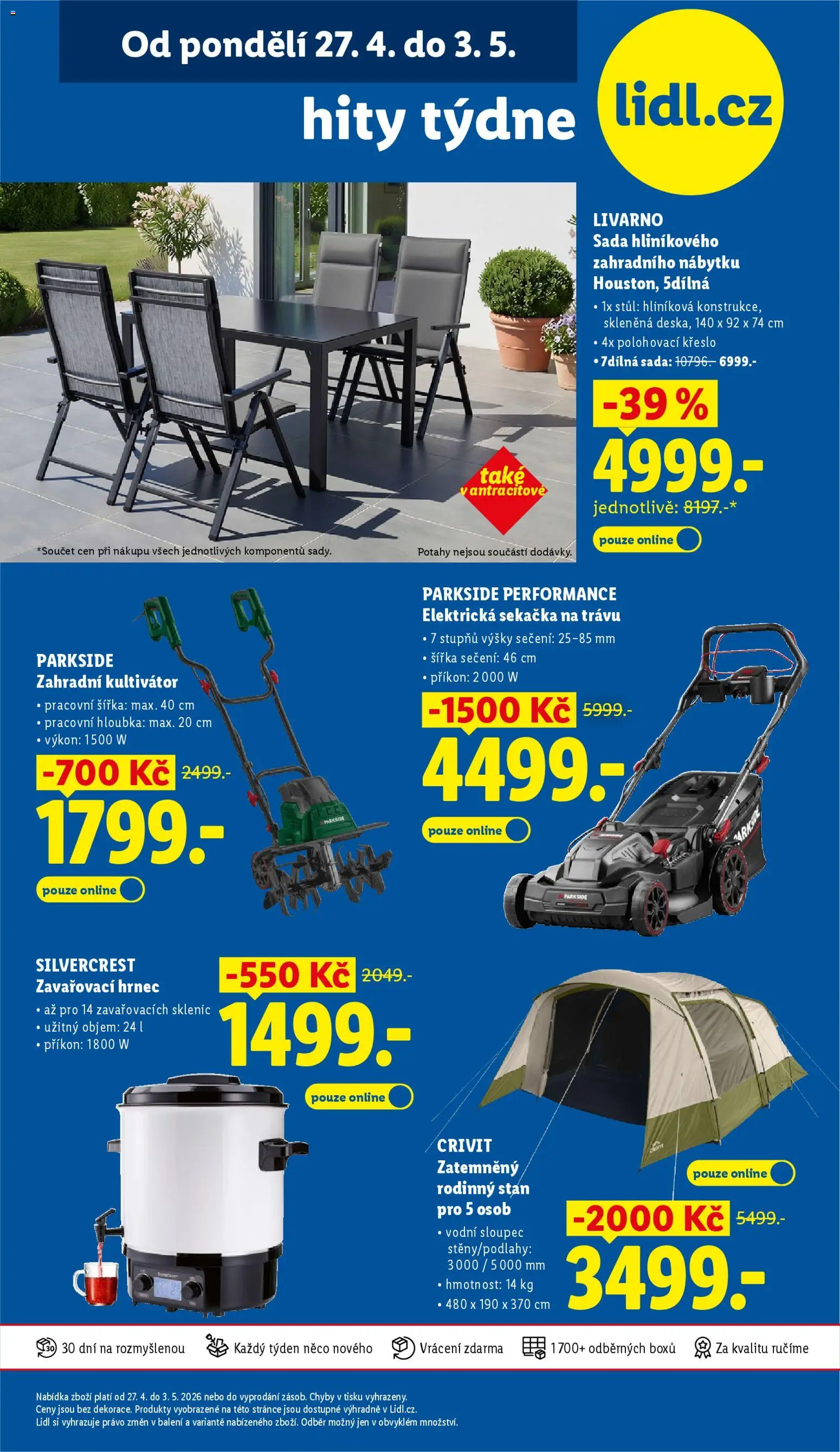Lidl leták od 30.04.2026 | Strana: 41 | Produkty: Zavařovací hrnec, Sekačka, Křeslo, Stan