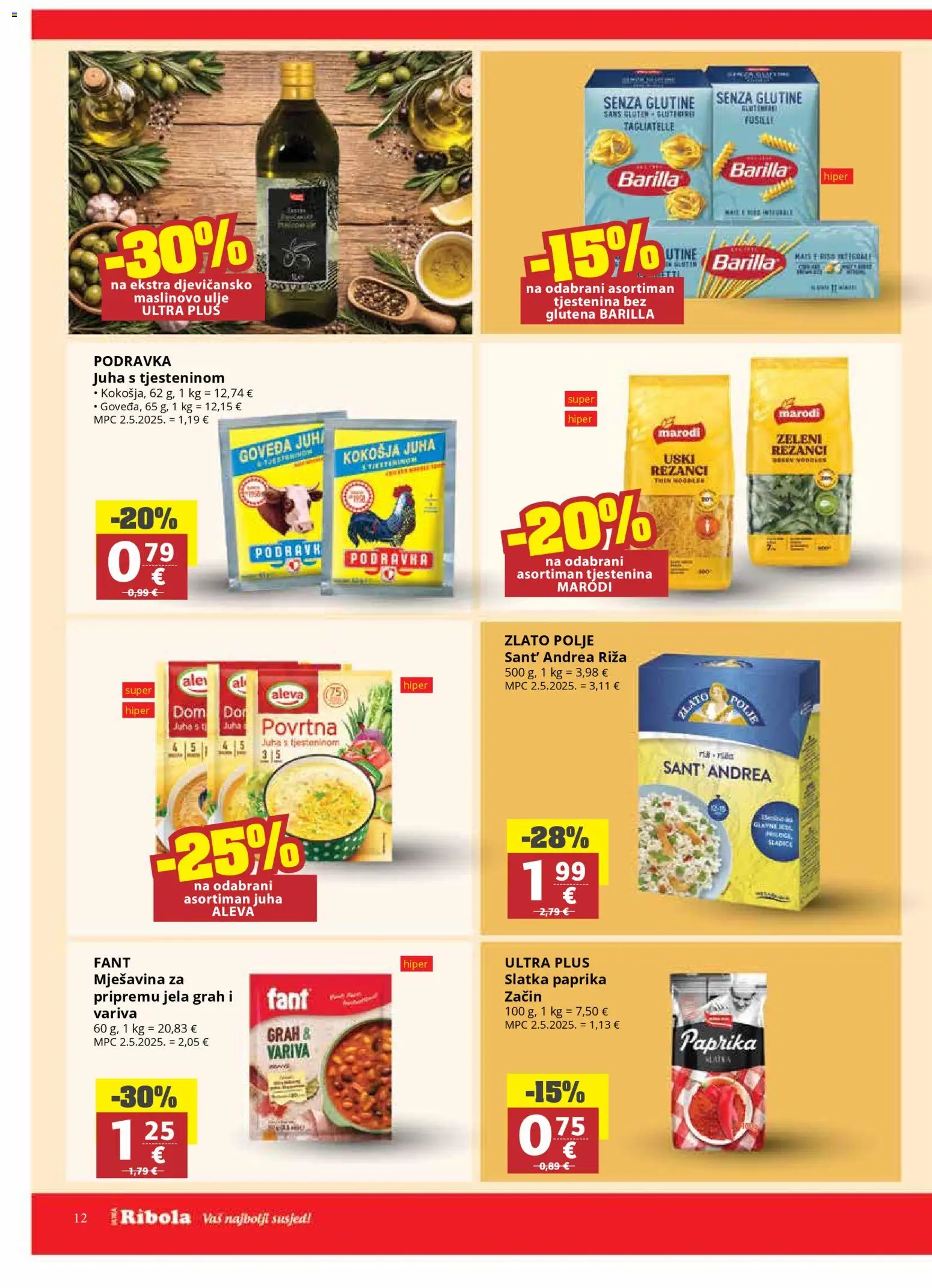 Ultra Gros katalog | vrijedi od 25.02.2026 | Stranica: 12 | Proizvodi: Ulje, Rezanci, Tjestenina, Barilla