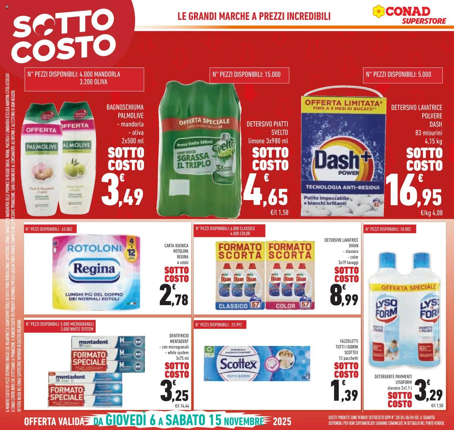 Volantino Conad del 06.11.2025 | Pagina: 8 | Prodotti: Dentifricio, Detergente, Fazzoletti, Limone