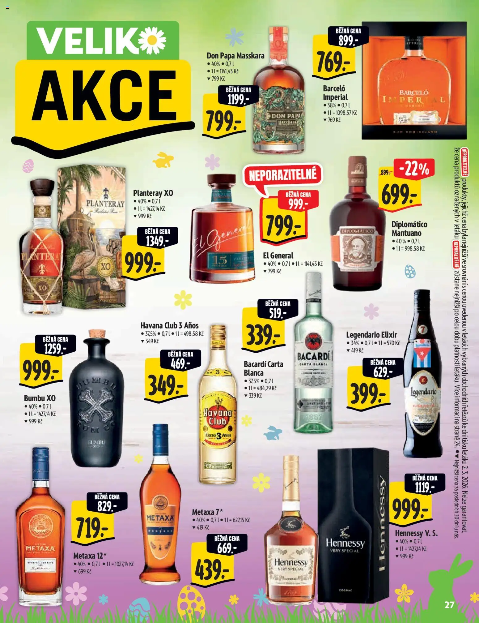Albert katalog - Hypermarket - Delikatesy od 11.03.2026 | Strana: 27 | Produkty: Havana club, Legendario, Don papa, Hennessy