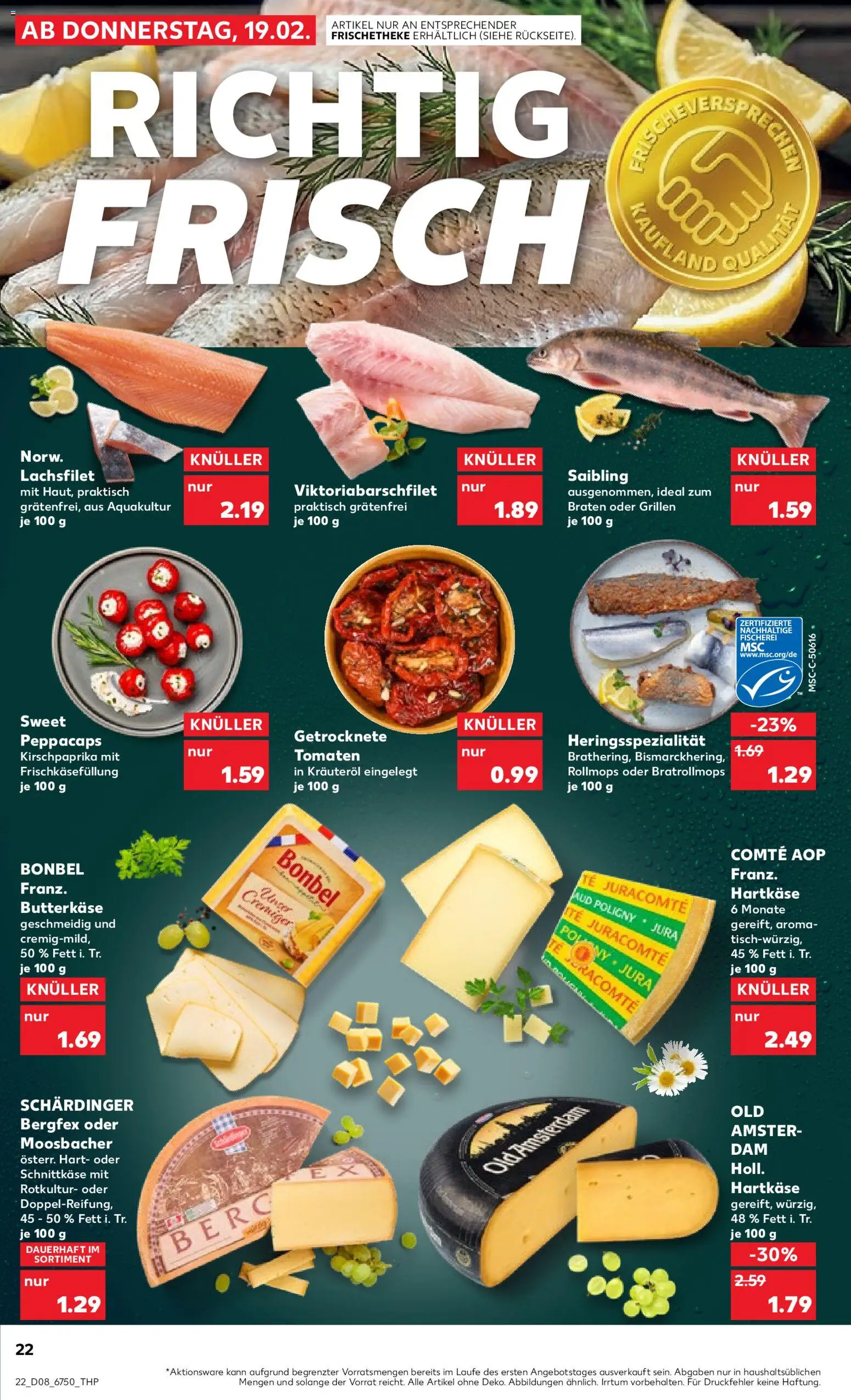 Kaufland prospekt Potsdam	 – gültig ab 19.02.2026 | Seite: 22 | Produkte: Butter, Gouda, Tomaten