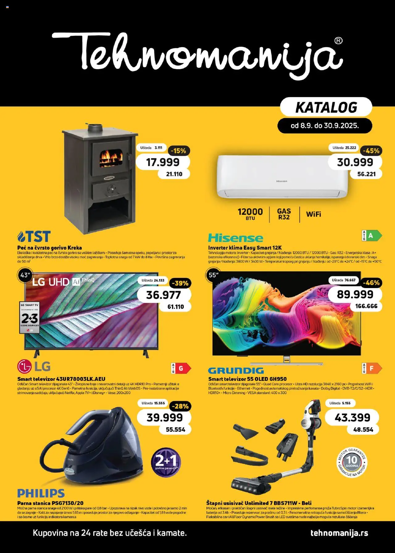 Tehnomanija katalog - važi od 08.09.2025 | Strana: 1 | Proizvode: Baterija, Kabl, Inverter klima, Parna stanica