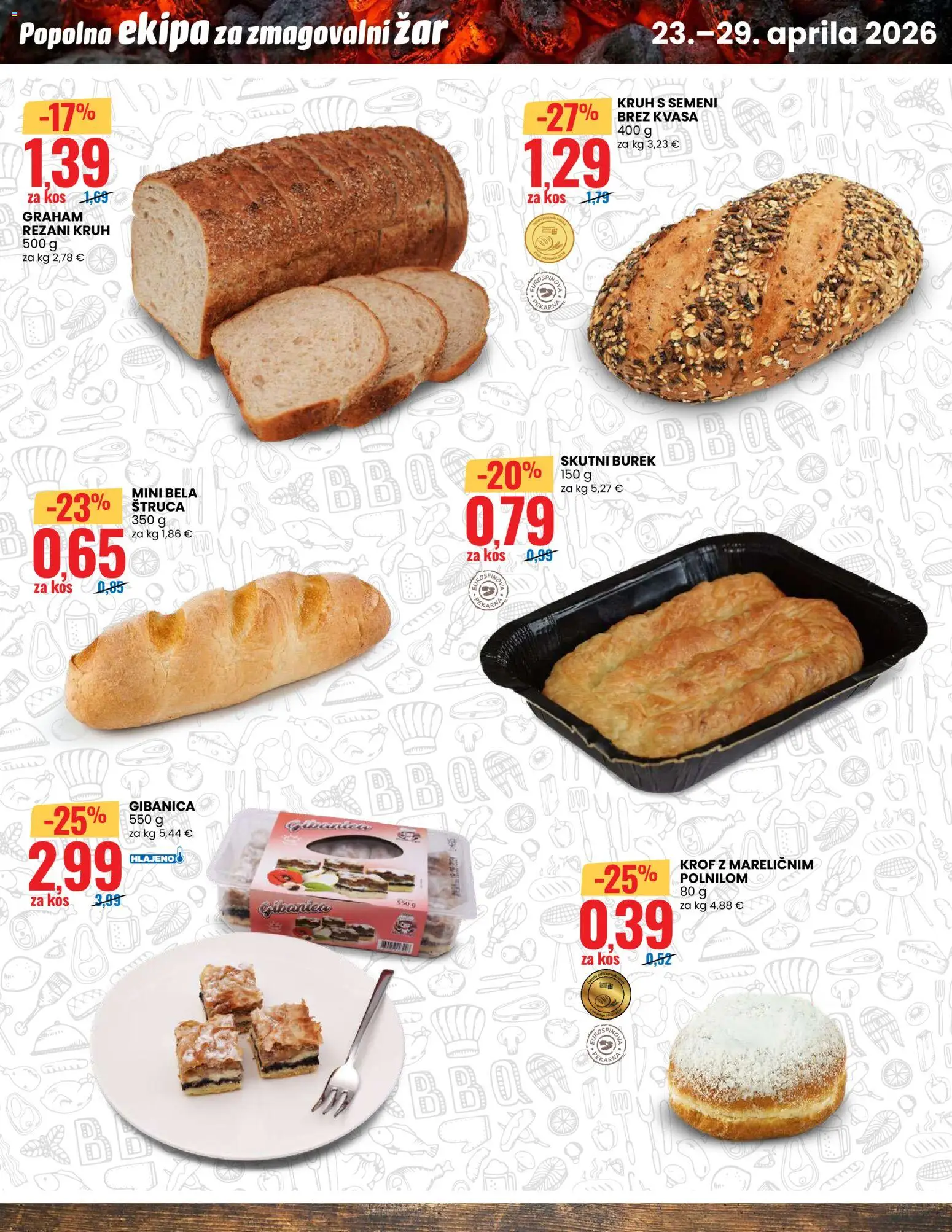 Novi Eurospin katalog ponudbe – veljaven od 23.04.2026 | Stran: 4 | Izdelki: Zar, Kos, Kruh