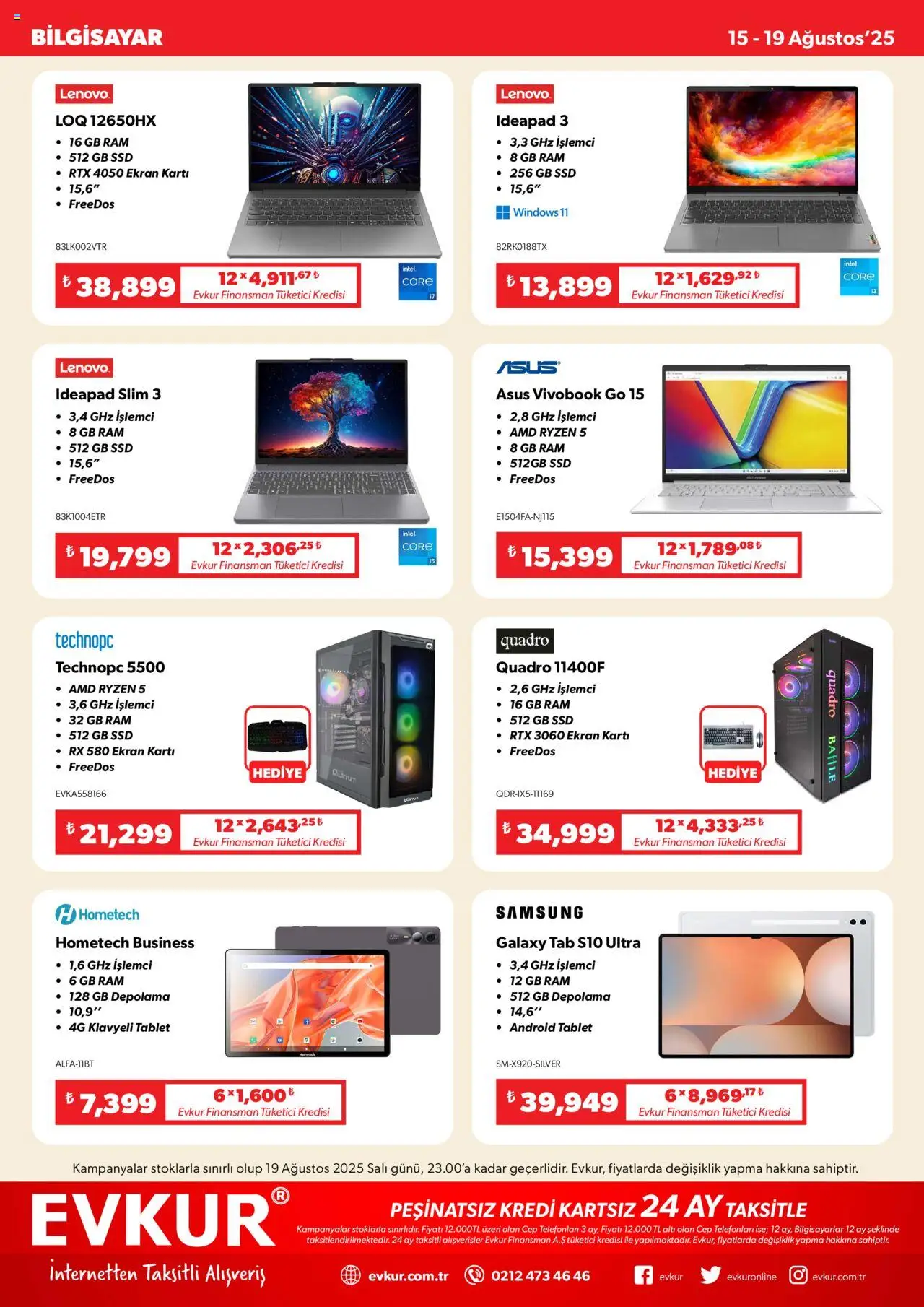 Evkur Katalog - 15.08.2025 tarihinden itibaren geçerlidir | Sayfa: 5 | Ürünler: Tablet, Bilgisayar