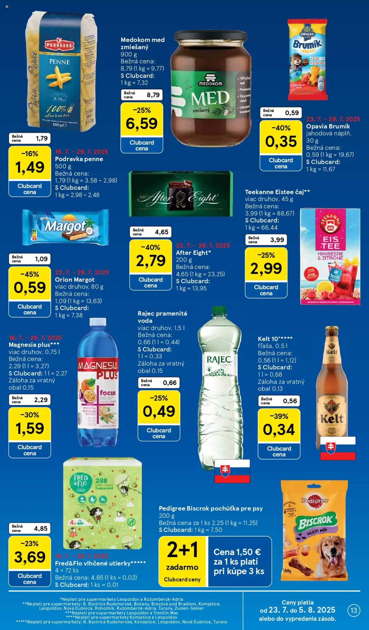 Tesco Supermarket - leták │ platný od 23.07.2025 | Strana: 13 | Produkty: Čaj, Rajec, Magnesia, Teekanne