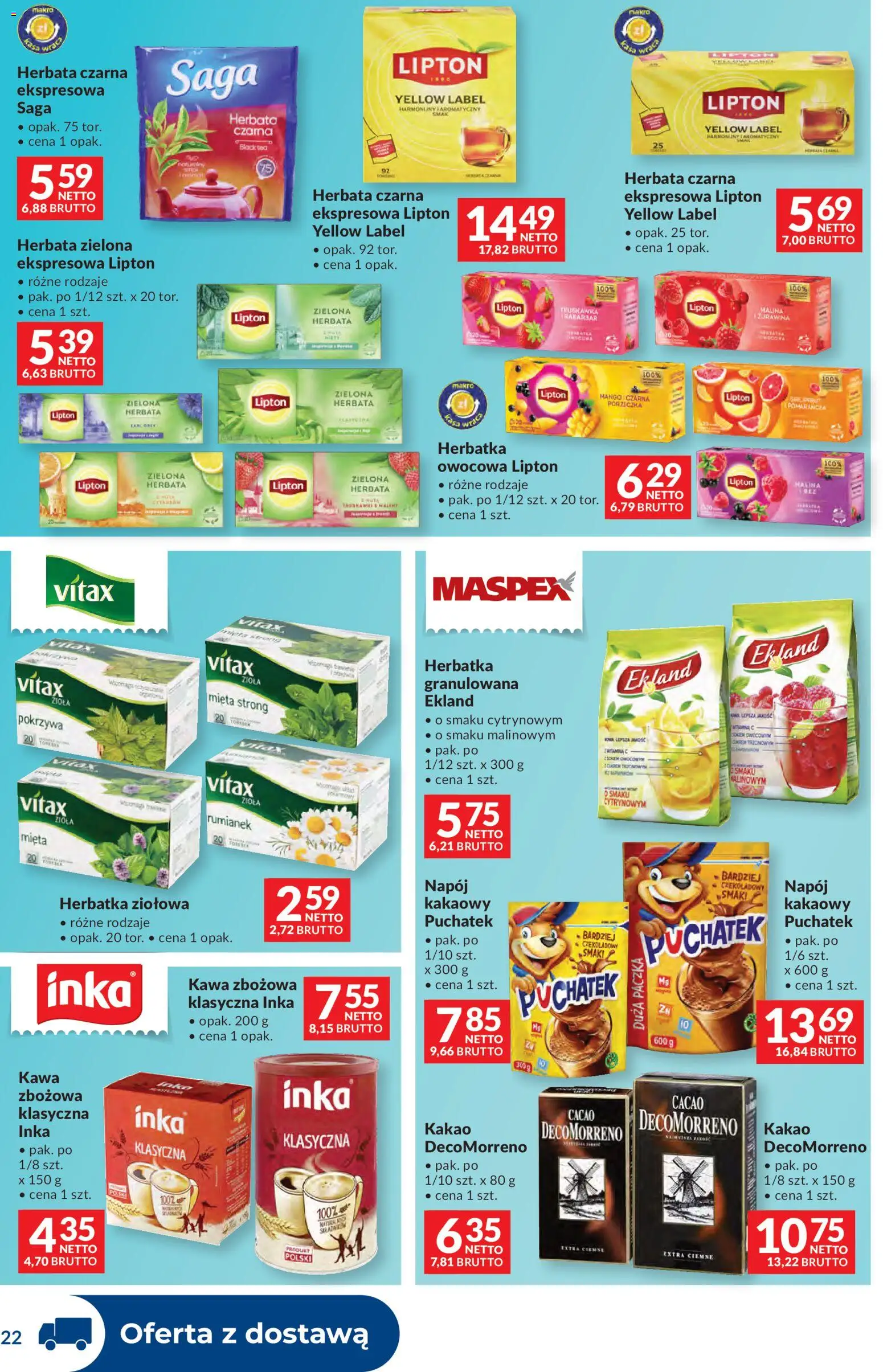 Makro gazetka - Dystrybucja do sklepów od 28.04.2026 | Strona: 22 | Produkty: Mięta, Porzeczka, Kawa, Herbata