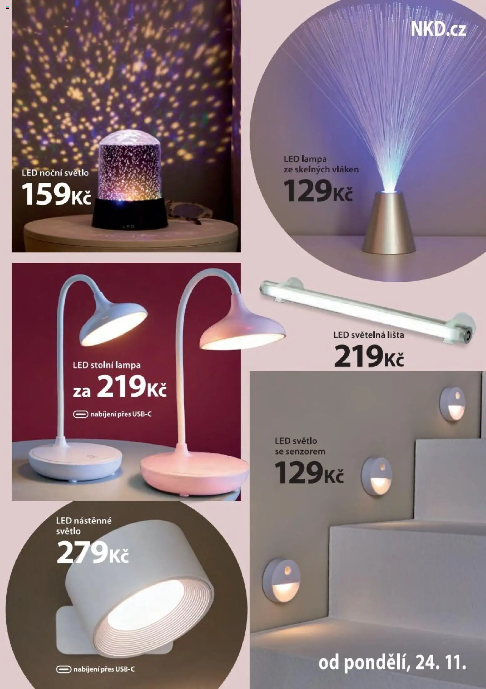 NKD leták od 24.11.2025 | Strana: 3 | Produkty: Stolní lampa, Lampa, LED, LED světlo