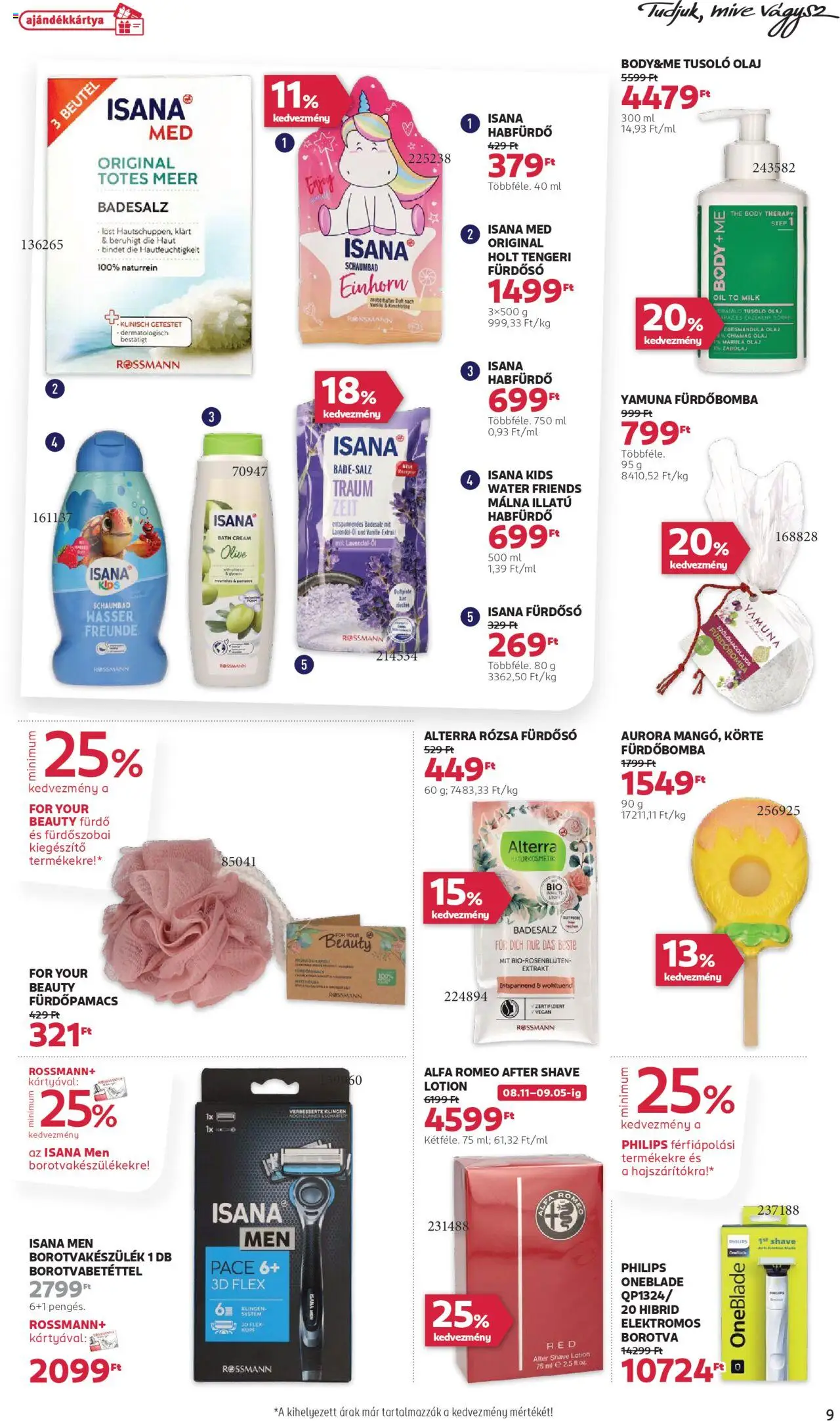 Rossmann akciós ujság - amely érvényes a következő dátumtól: 25.08.2025 | Oldal: 9 | Termékek: Habfürdő, Fürdősó, Olaj, Vegán
