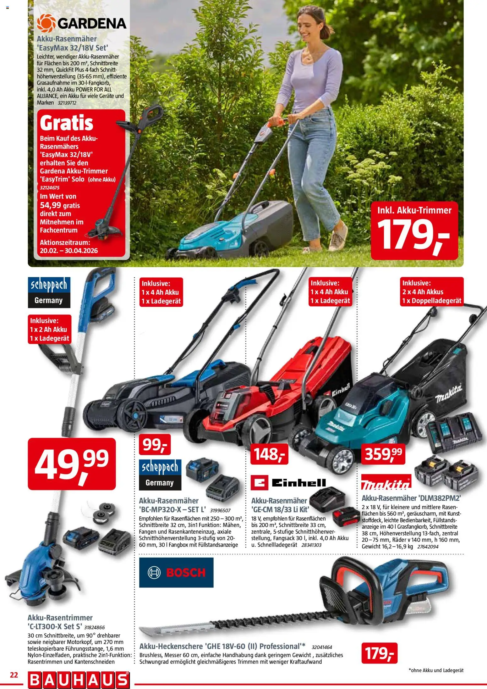 Bauhaus Prospekt 	 – gültig ab 28.03.2026 | Seite: 22 | Produkte: Bosch, Gewicht, Ladegerät