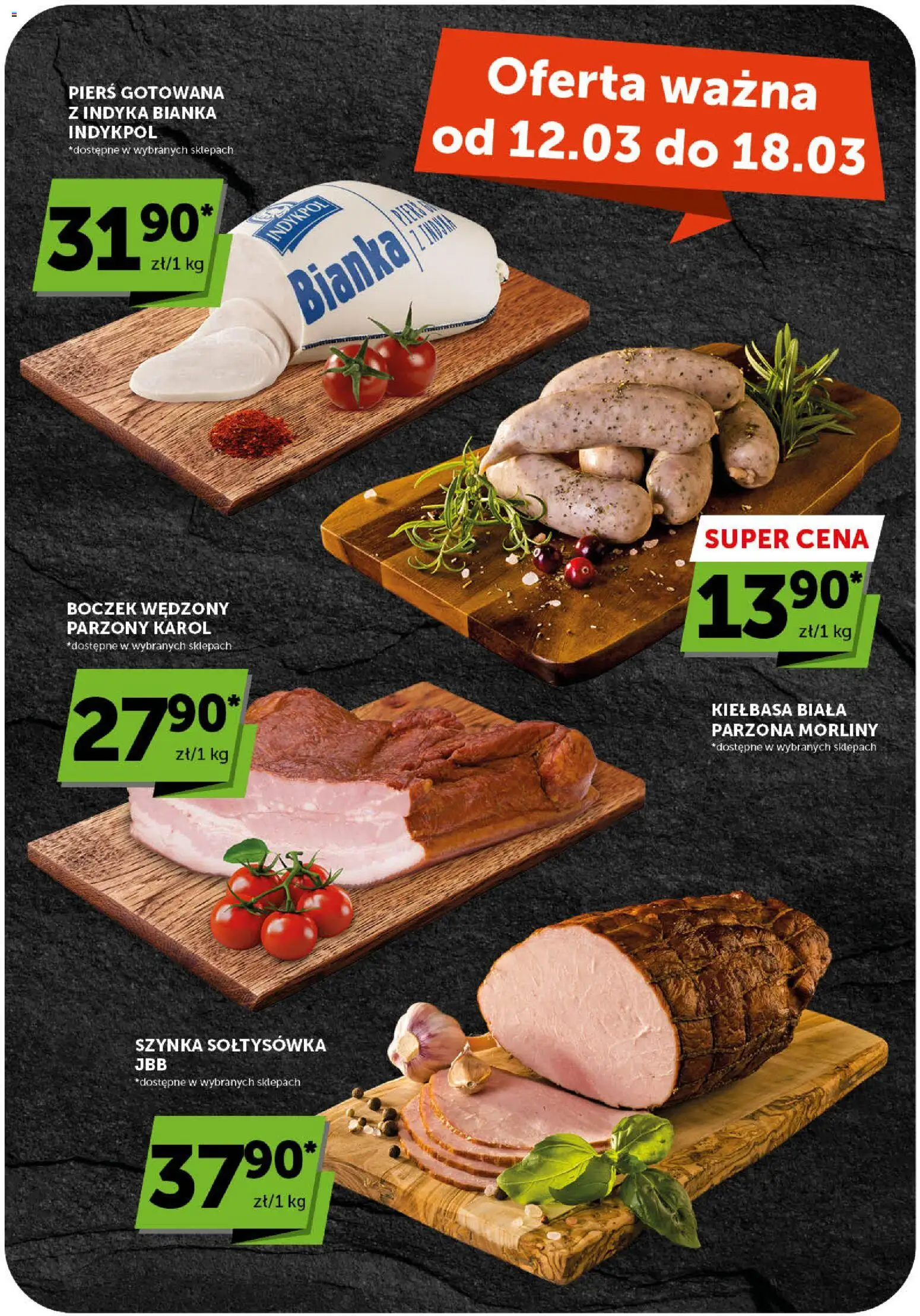 ABC gazetka od 12.03.2026 | Strona: 18 | Produkty: Kiełbasa, Boczek wędzony parzony, Szynka, Boczek