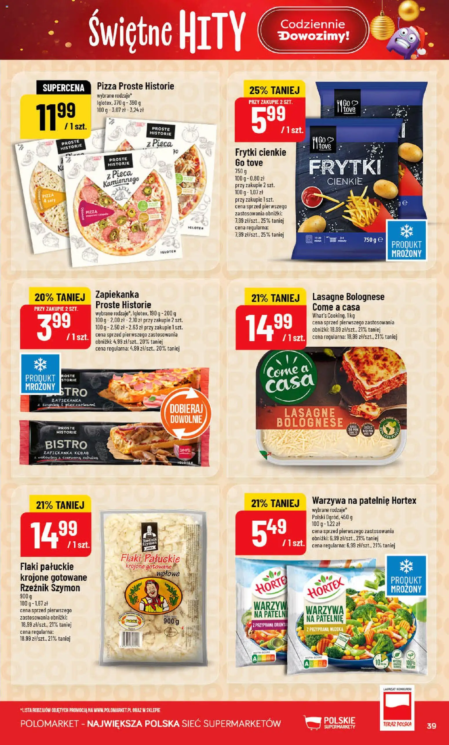 POLOmarket Gazetka od 12.11.2025 | Strona: 39 | Produkty: Warzywa na patelnie, Flaki, Lasagne bolognese, Warzywa