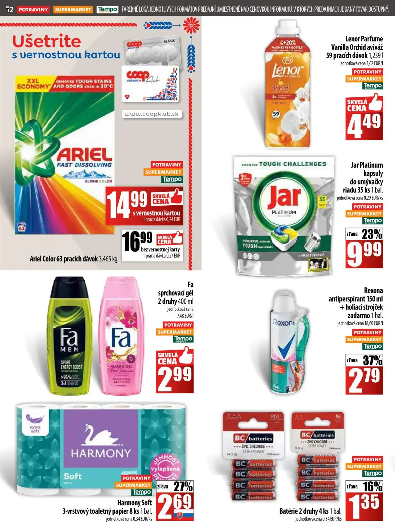 COOP Jednota leták │ platný od 31.07.2025 | Strana: 12 | Produkty: Strojček, Holiaci strojček, Lenor