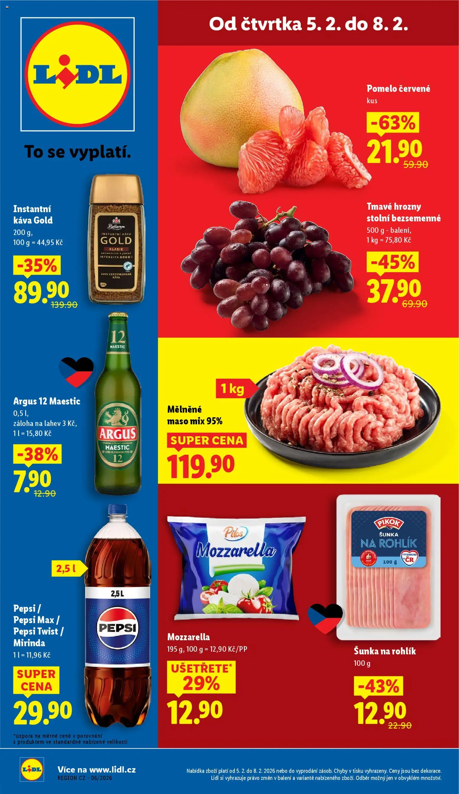 Lidl leták od 05.02.2026 | Strana: 1 | Produkty: Pepsi, Hrozny, Pepsi Max, Pikok