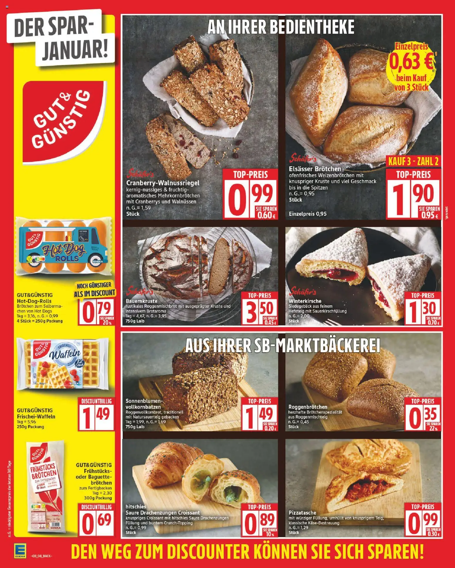 Edeka Prospekt 	 – gültig ab 12.01.2026 | Seite: 8 | Produkte: Baguette, Waffeln, Croissant