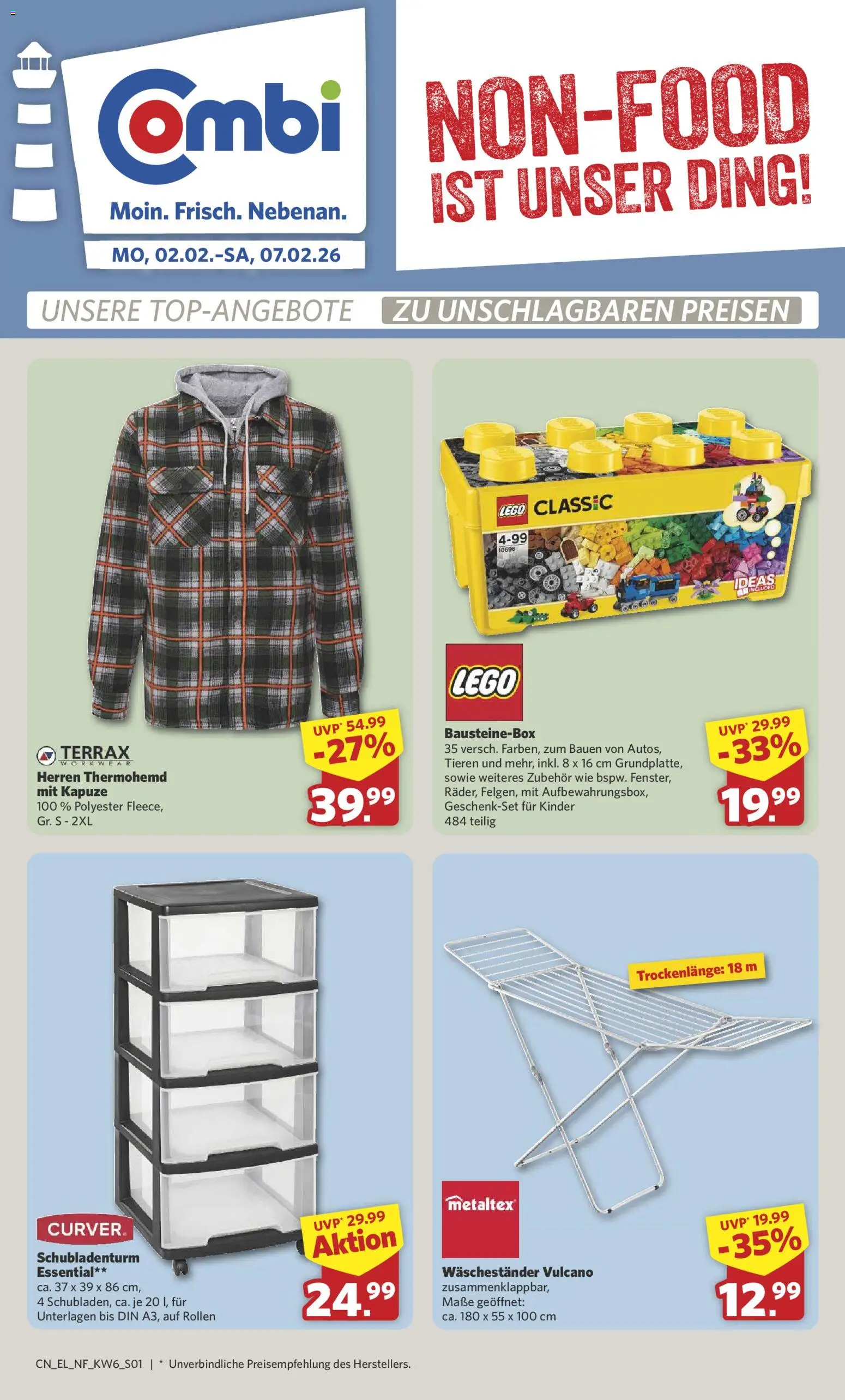 Combi Non-Food – gültig ab 02.02.2026 | Seite: 1 | Produkte: Waschestander