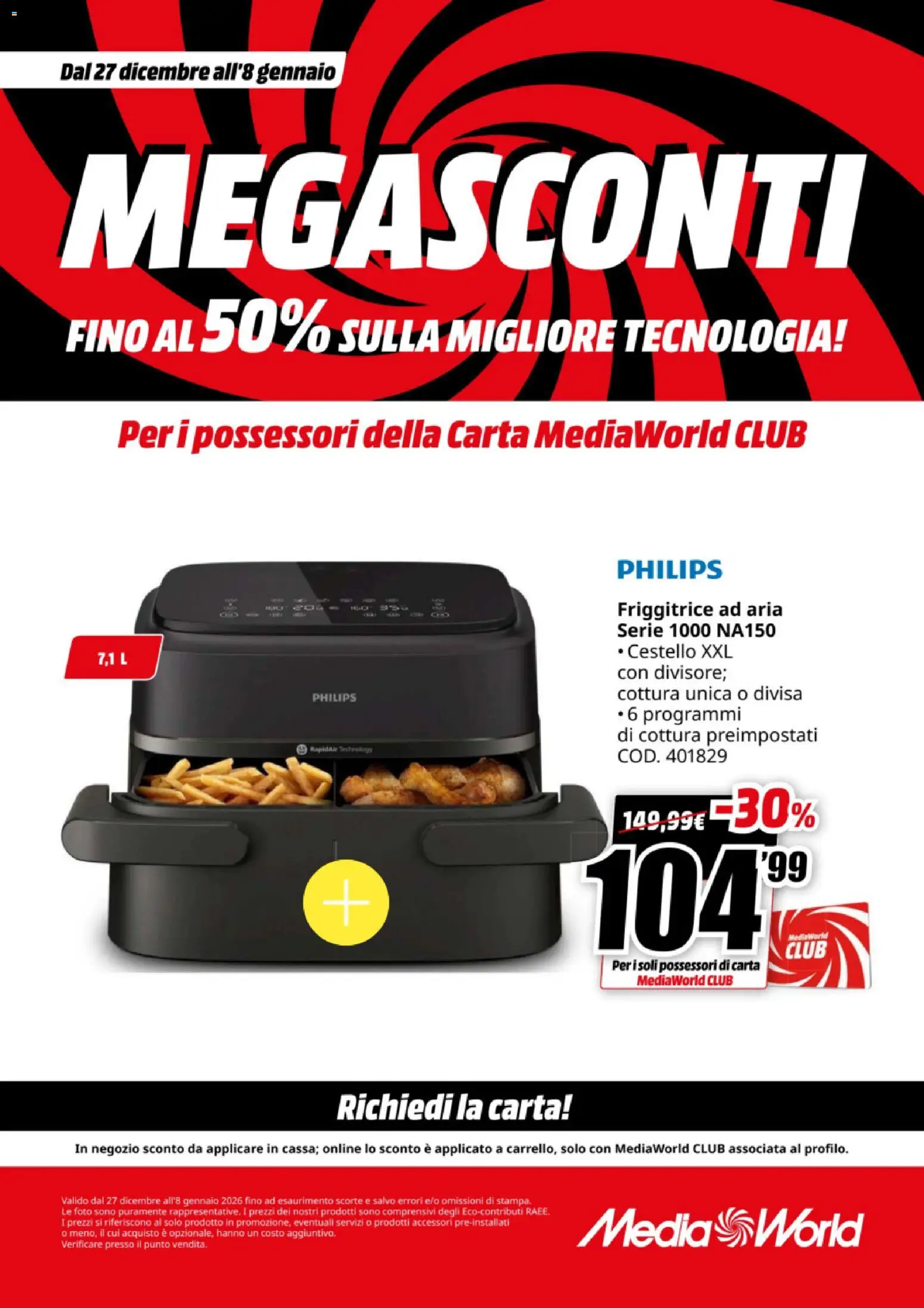 Volantino Media World del 27.12.2025 | Pagina: 54 | Prodotti: Friggitrice ad aria, Friggitrice