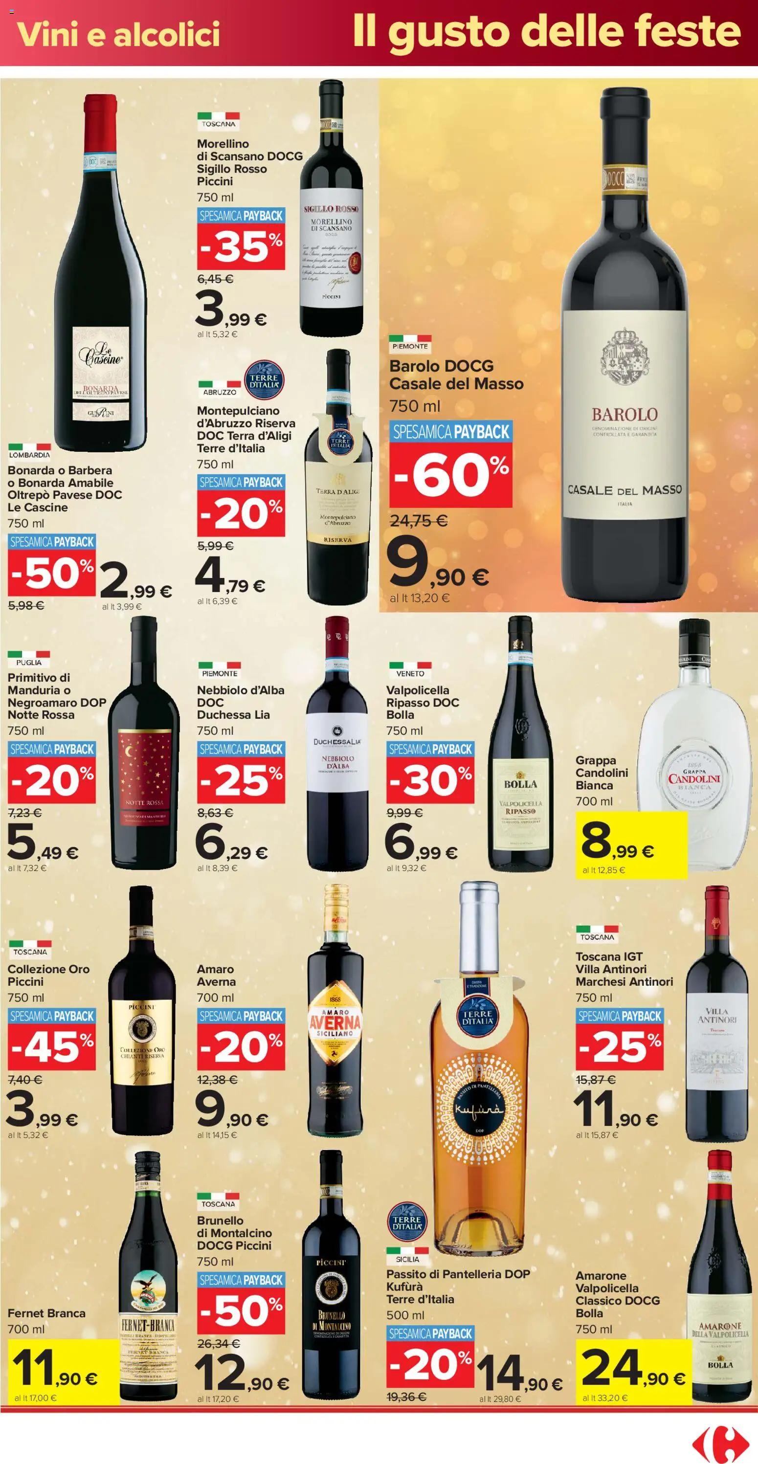 Volantino Carrefour del 16.12.2025 | Pagina: 7 | Prodotti: Grappa, Amaro, Terra
