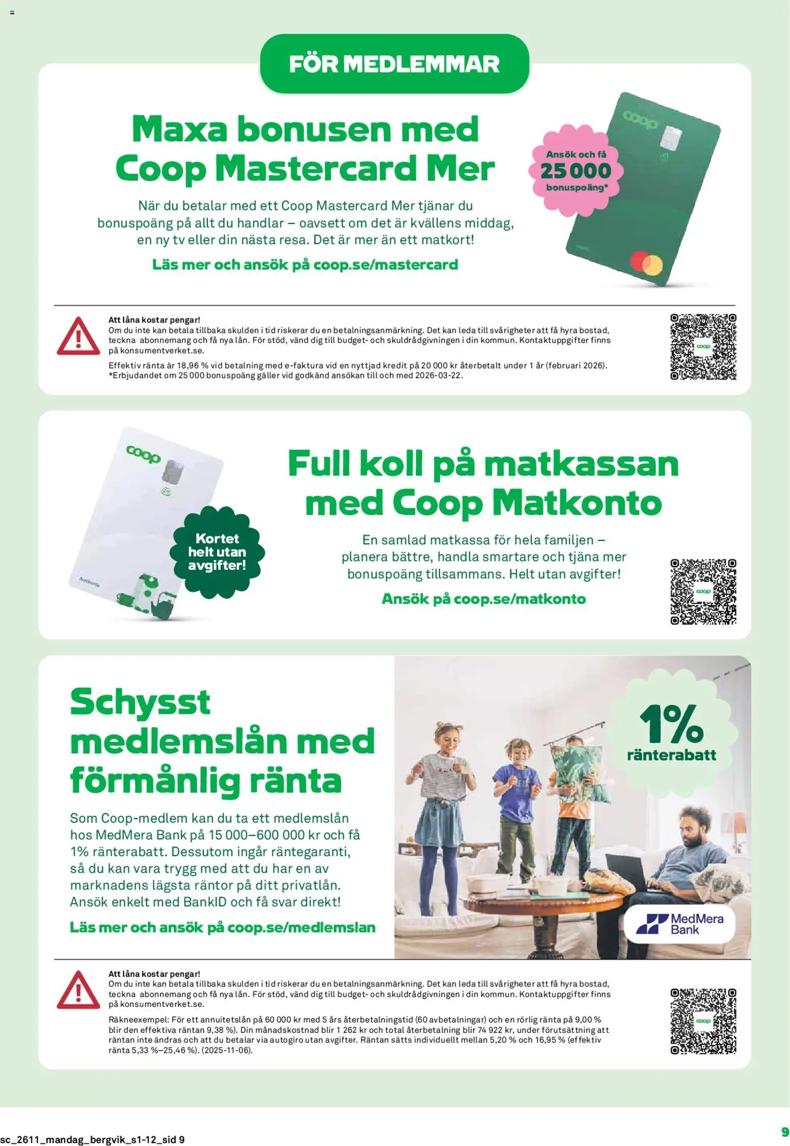 Stora Coop reklamblad aktuell från 09.03.2026 | Sida: 9 | Produkter: Bänk, Galler, Tv