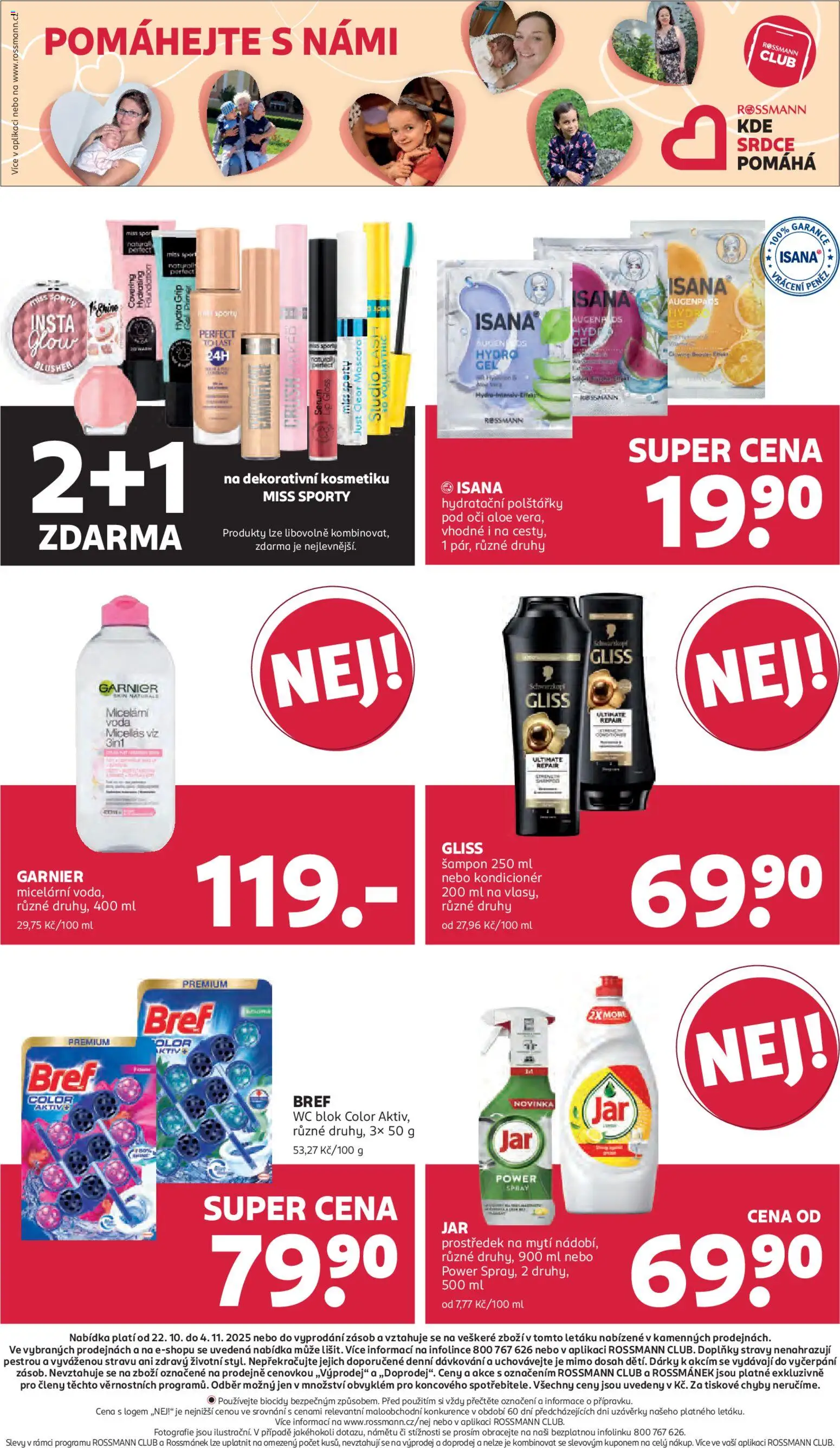 Rossmann leták od 22.10.2025 | Strana: 20 | Produkty: Polštářky, Micelární voda Garnier, Wc, Jar