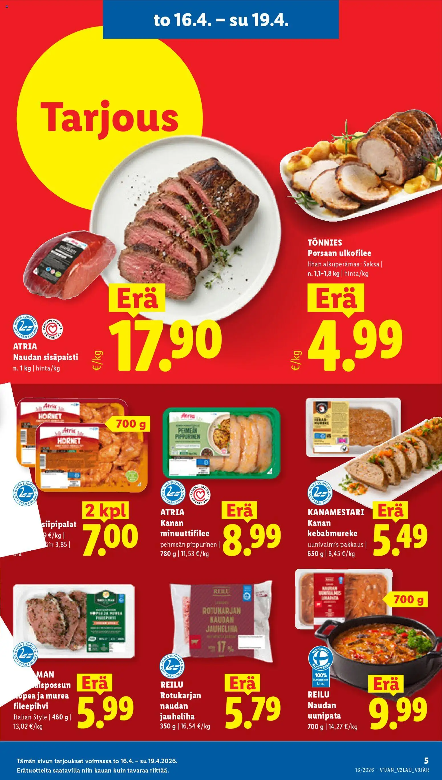 Lidl tarjoukset – voimassa 16.04.2026 alkaen | Sivu: 6 | Tuotteet: Jauheliha