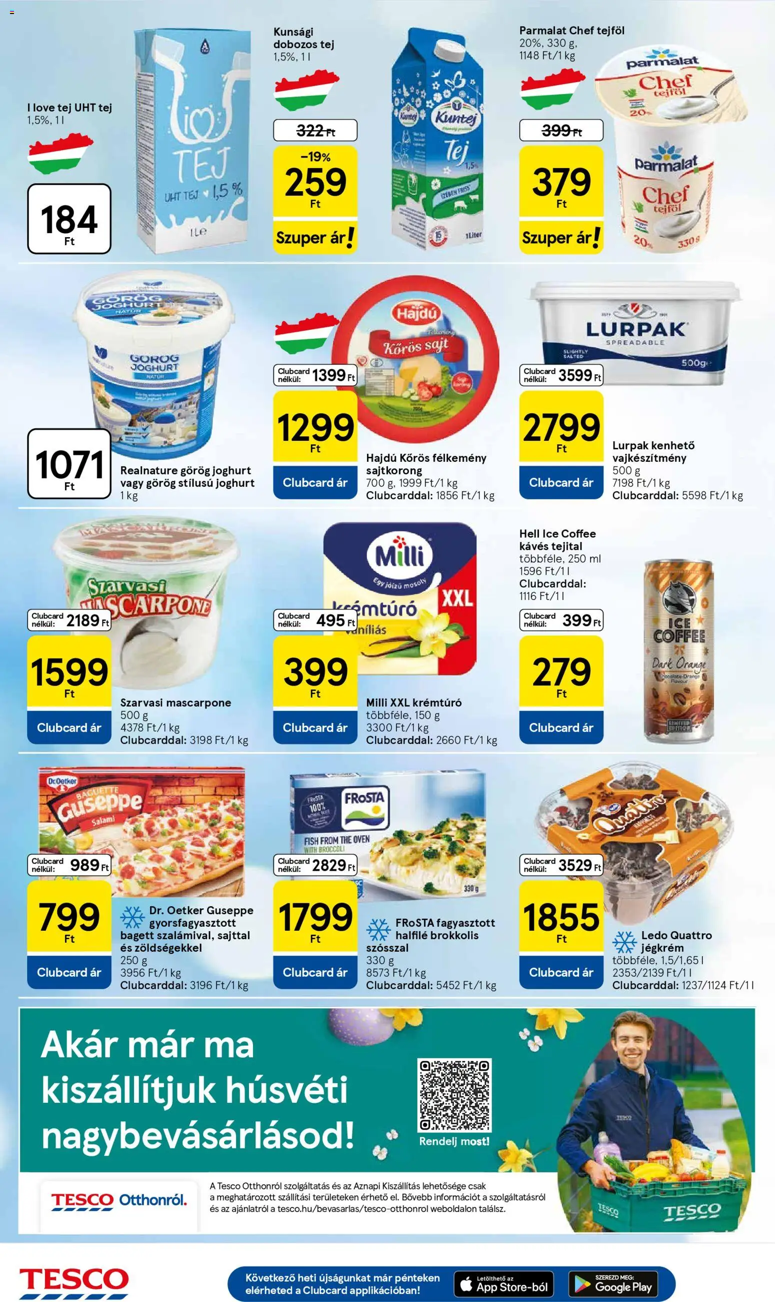 Tesco akciós ujság - amely érvényes a következő dátumtól: 26.03.2026 | Oldal: 4 | Termékek: Svinjska rebra, Sajt, Tejföl, Jégkrém