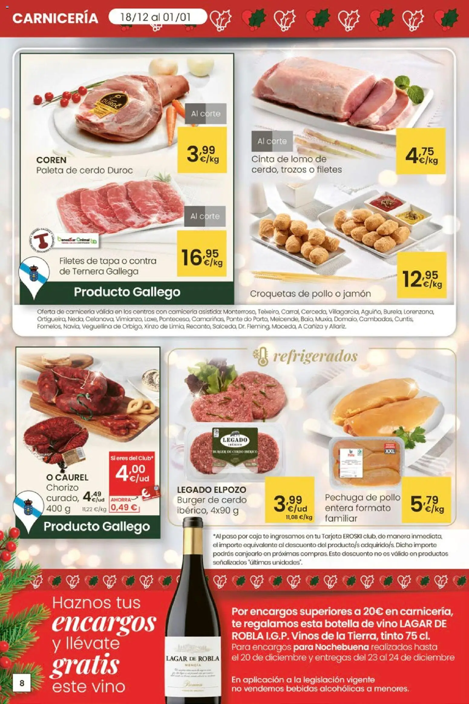 Eroski - Navidad  │ válido desde el 18.12.2025 | Página: 8 | Productos: Cerdo, Té, Croquetas, Caja