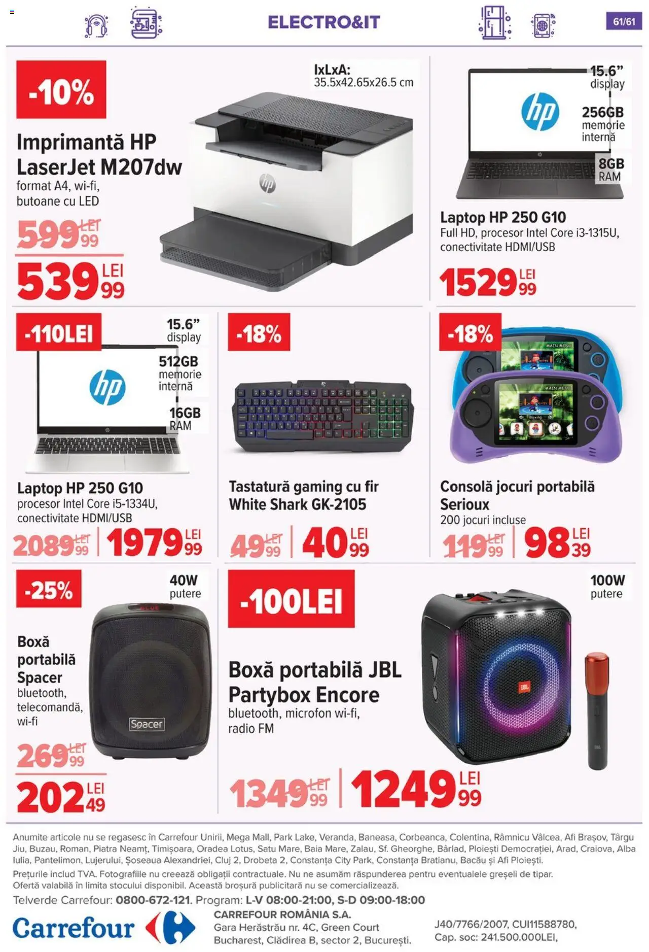 Catalog Carrefour – valabil de la 20.08.2025 | Pagină: 62 | Produse: Laptop, Radio, Babak, Boxă portabilă