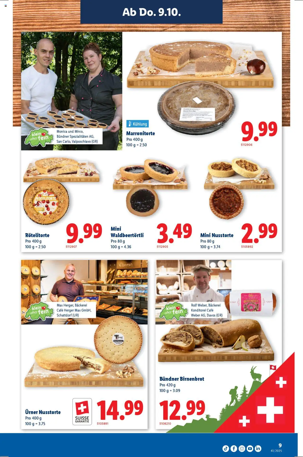 Lidl Aktionen Klein aber fein – gültig ab 09.10.2025 | Seite: 9 | Produkte: Bäckerei