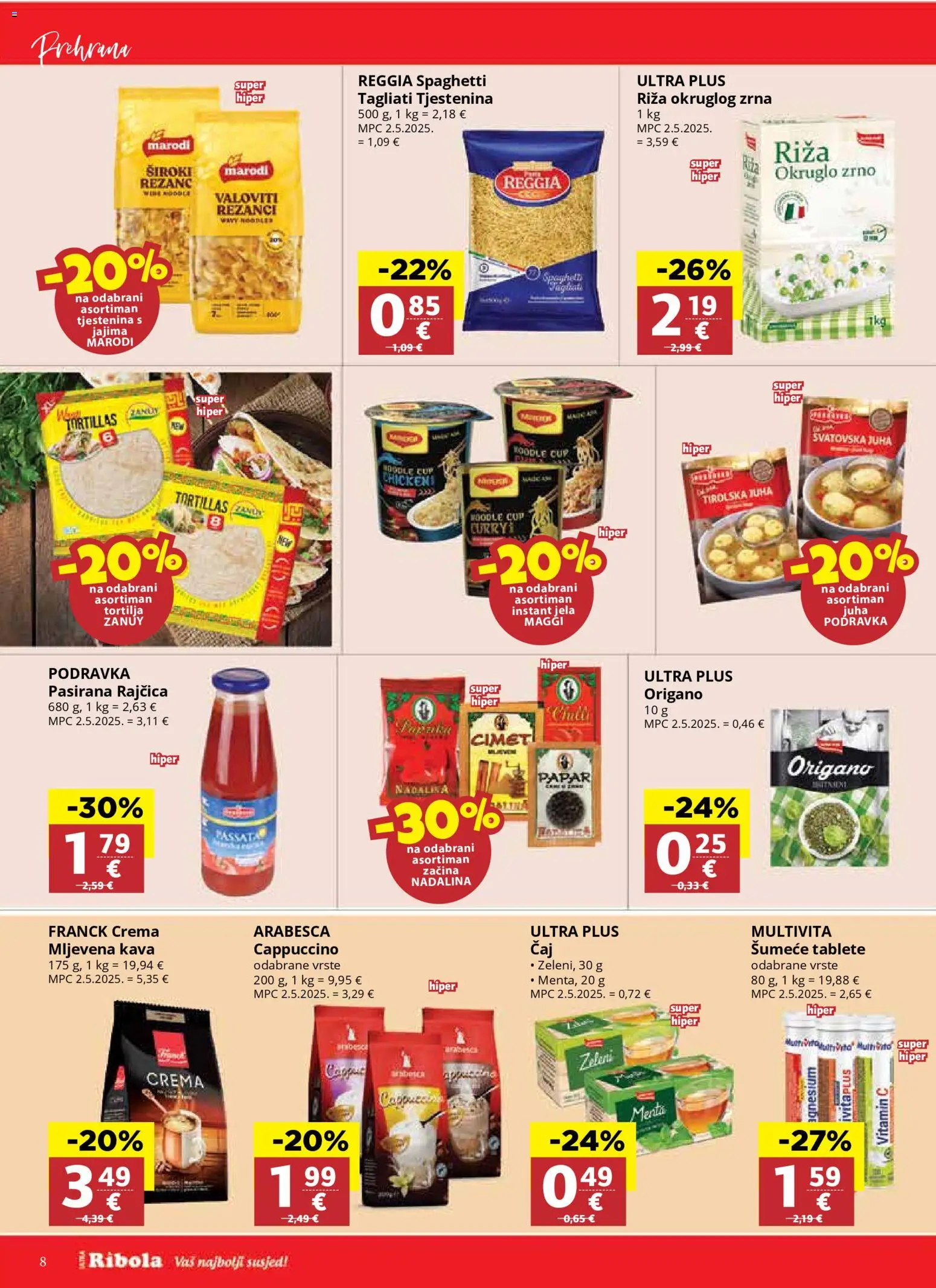 Ultra Gros katalog | vrijedi od 12.11.2025 | Stranica: 8 | Proizvodi: Mljevena kava, Juha, Curry, Cappuccino