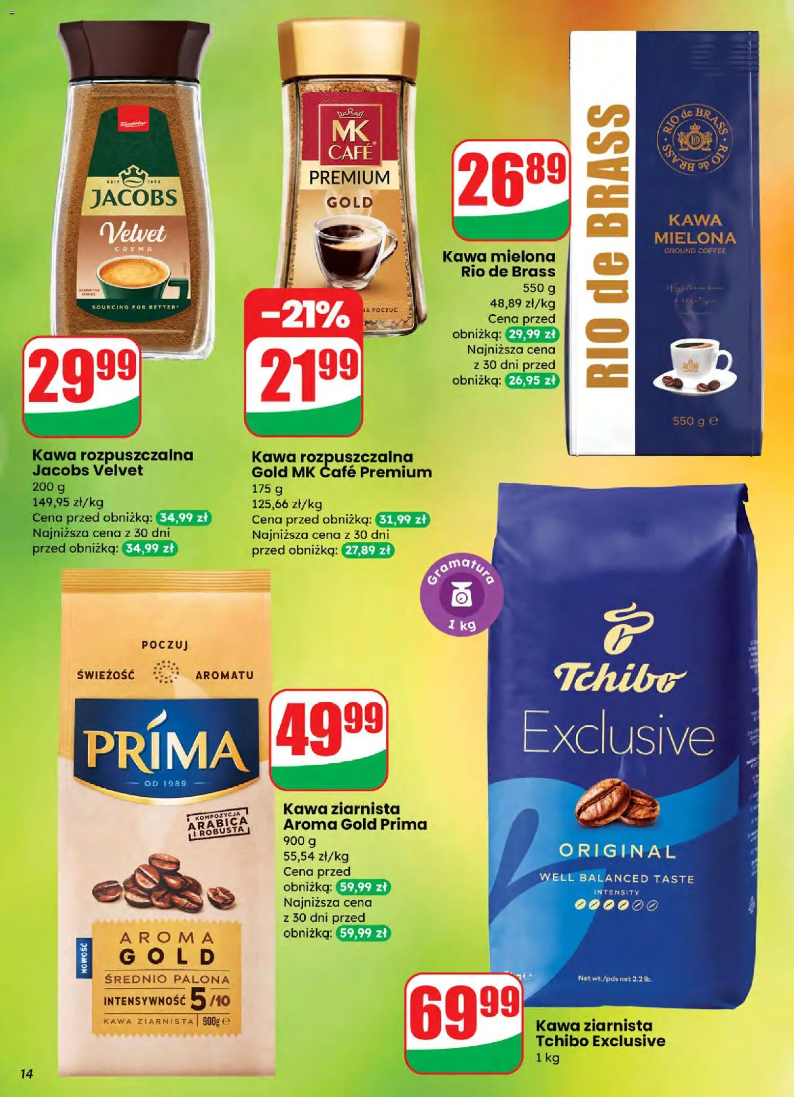 Dino Gazetka od 05.11.2025 | Strona: 14 | Produkty: Kawa ziarnista, Kawa rozpuszczalna, Tchibo exclusive, Kawa