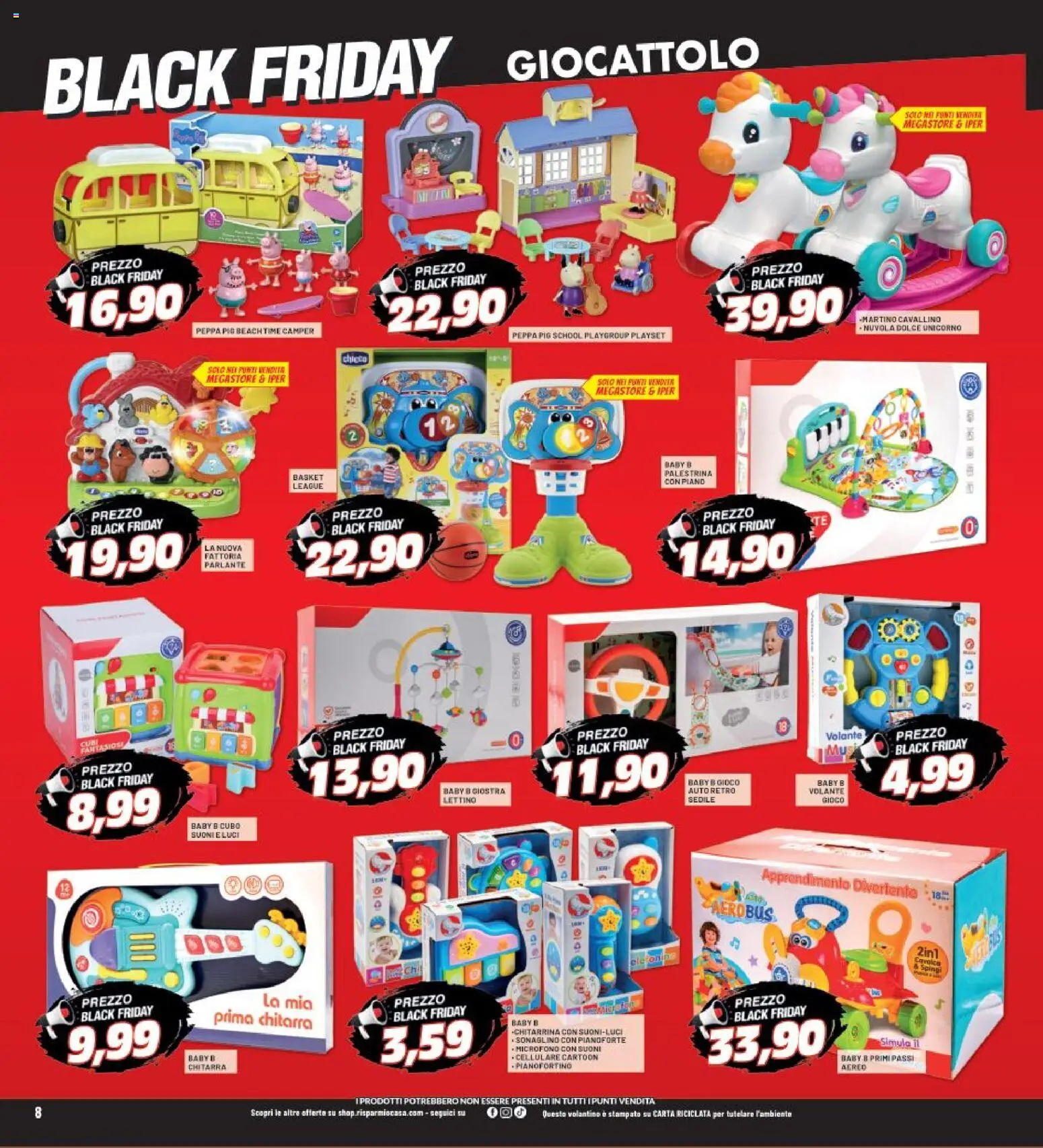 Volantino RisparmioCasa del 13.11.2025 | Pagina: 8 | Prodotti: Cellulare, Lettino, Gioco