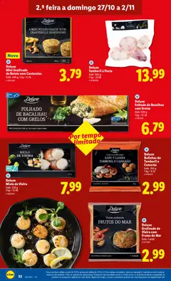 Pré-visualização Deluxe Tamboril à Posta, Tamboril à Posta, Emb. 500 g válido de 27.10.2025 | Página: 32 | Produtos: Bacalhau, Grelos, Tamboril, Frutos do mar