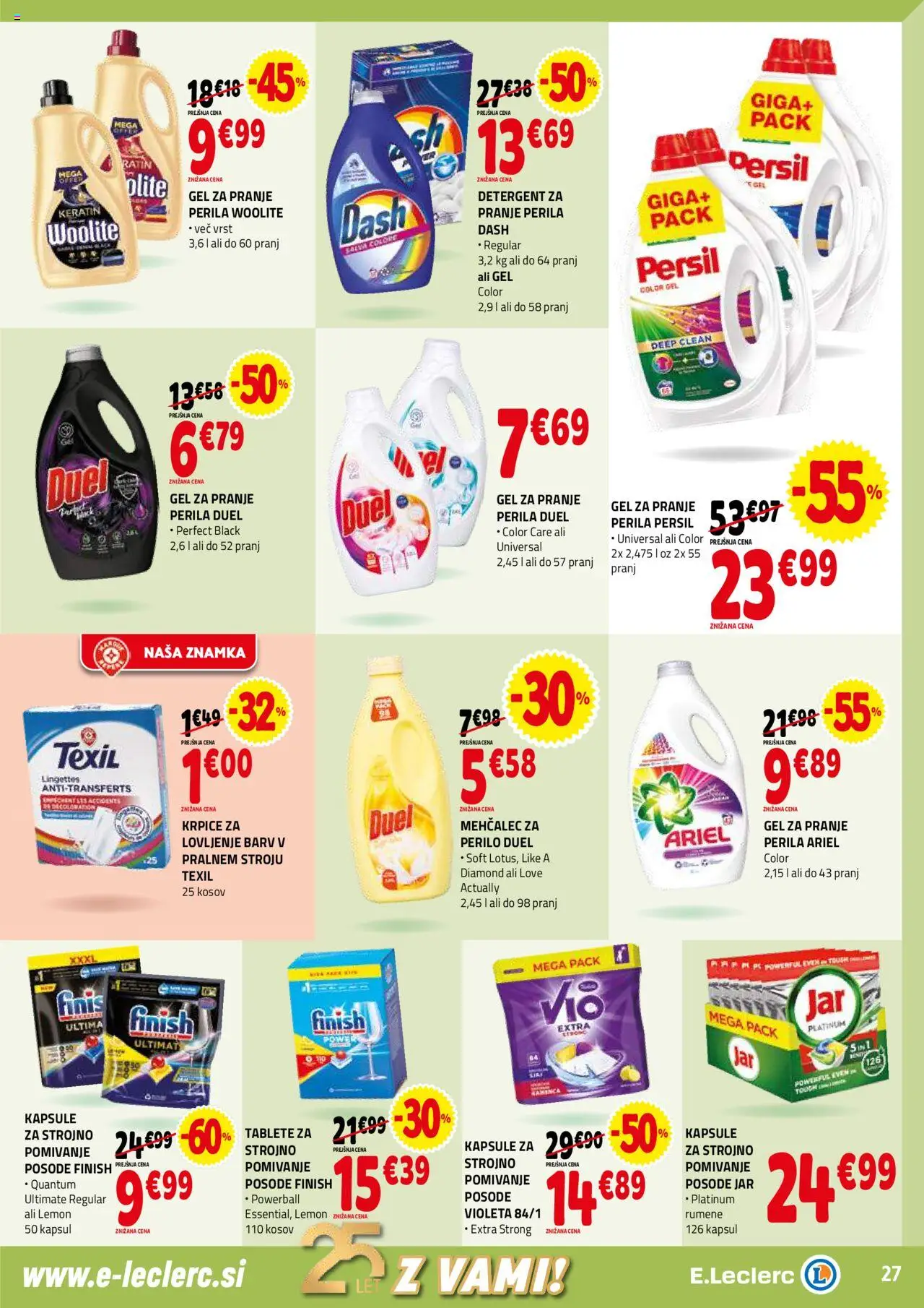 E.leclerc katalog │ velja od 02.07.2025 | Stran: 27 | Izdelki: Mehčalec, Detergent